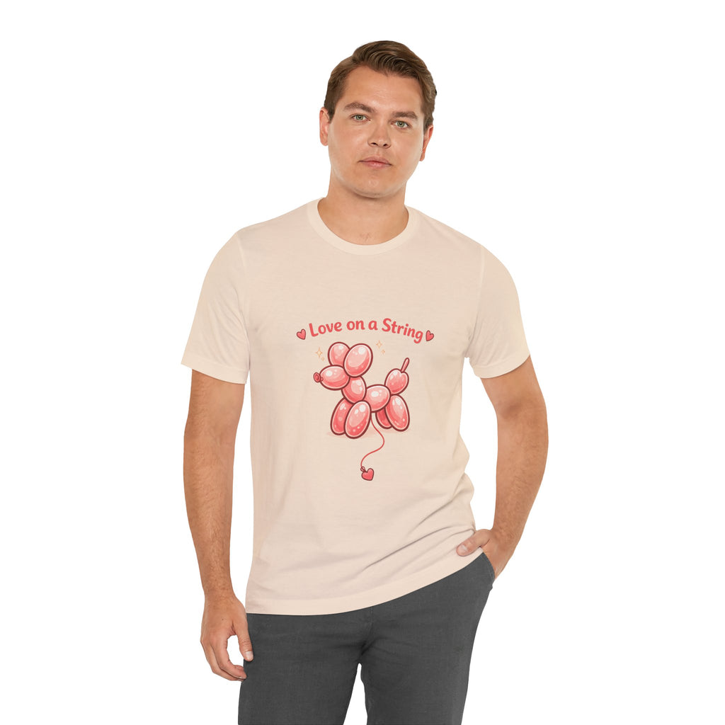 T-Shirt — "Love on a String" Pink Balloon Dog Valentine Tee