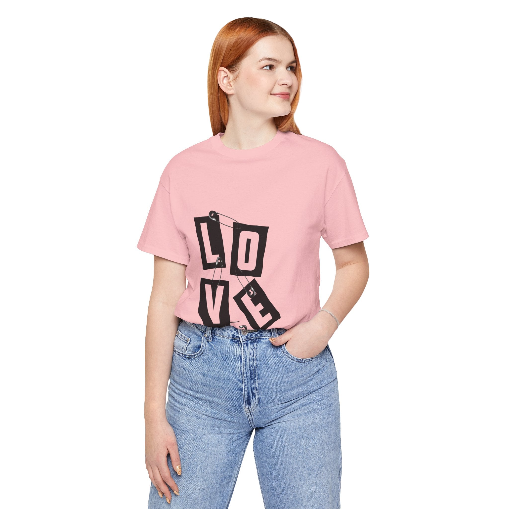 LOVE Safety Pin Graphic Tee — Punk Rock Vintage Valentine T‑Shirt
