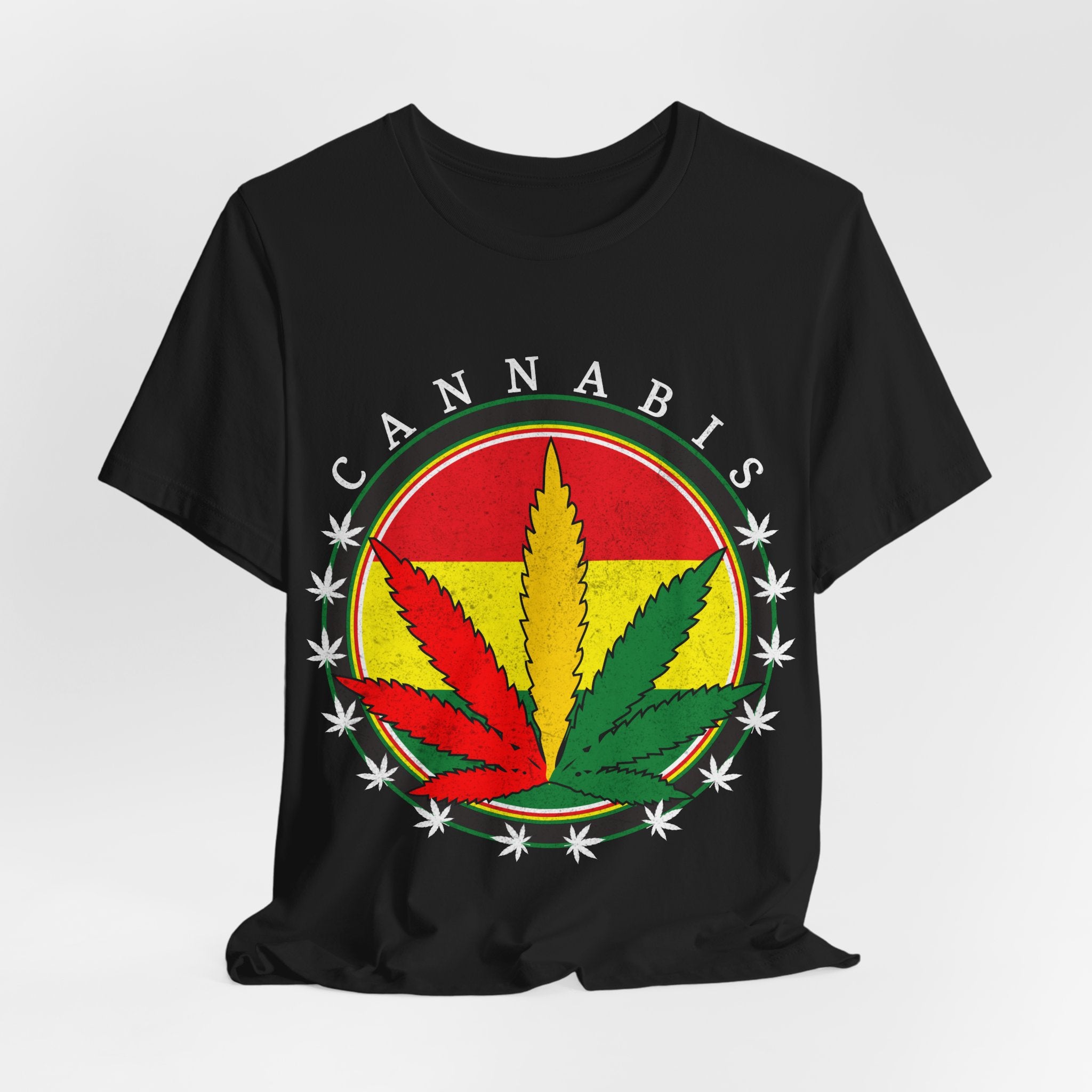 Cannabis Rasta Leaf T-Shirt — Rasta Color Marijuana Graphic Tee