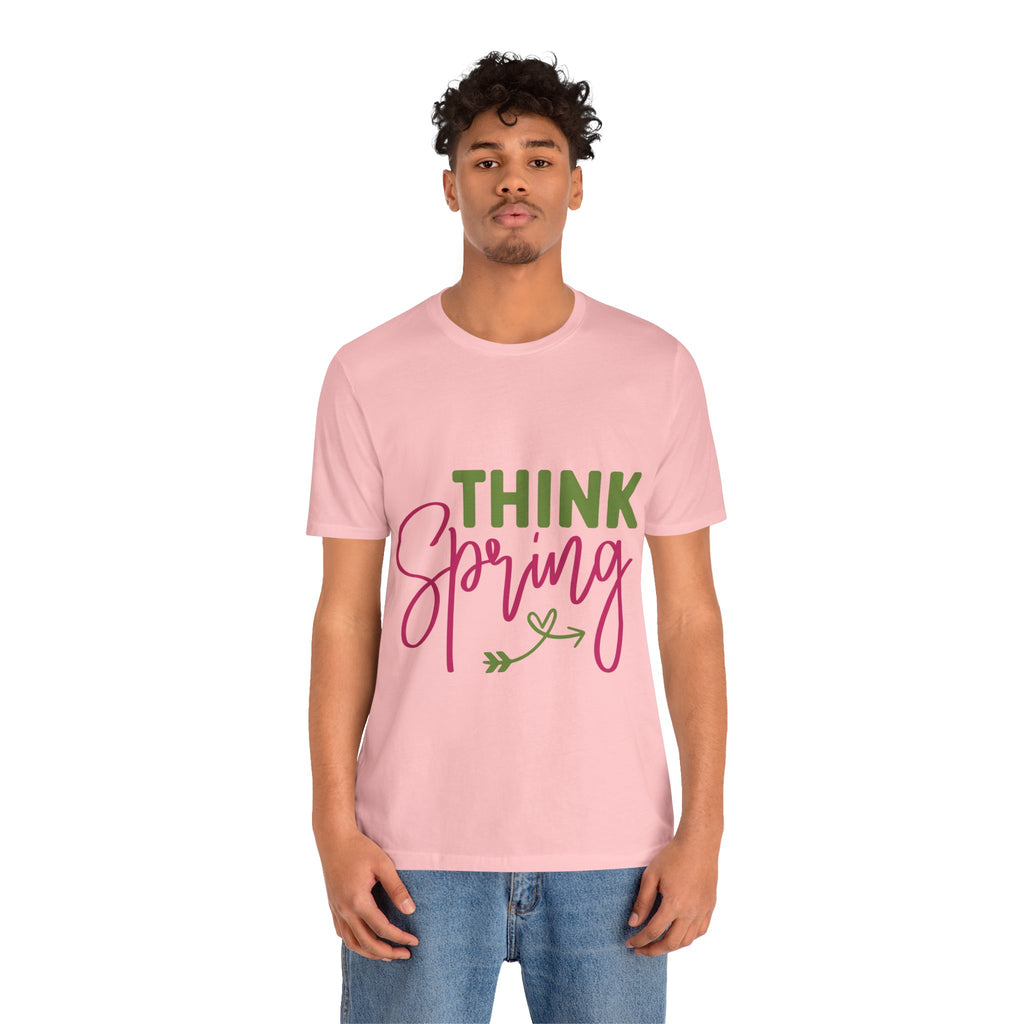 Think Spring T-Shirt — Floral Script Springtime Tee