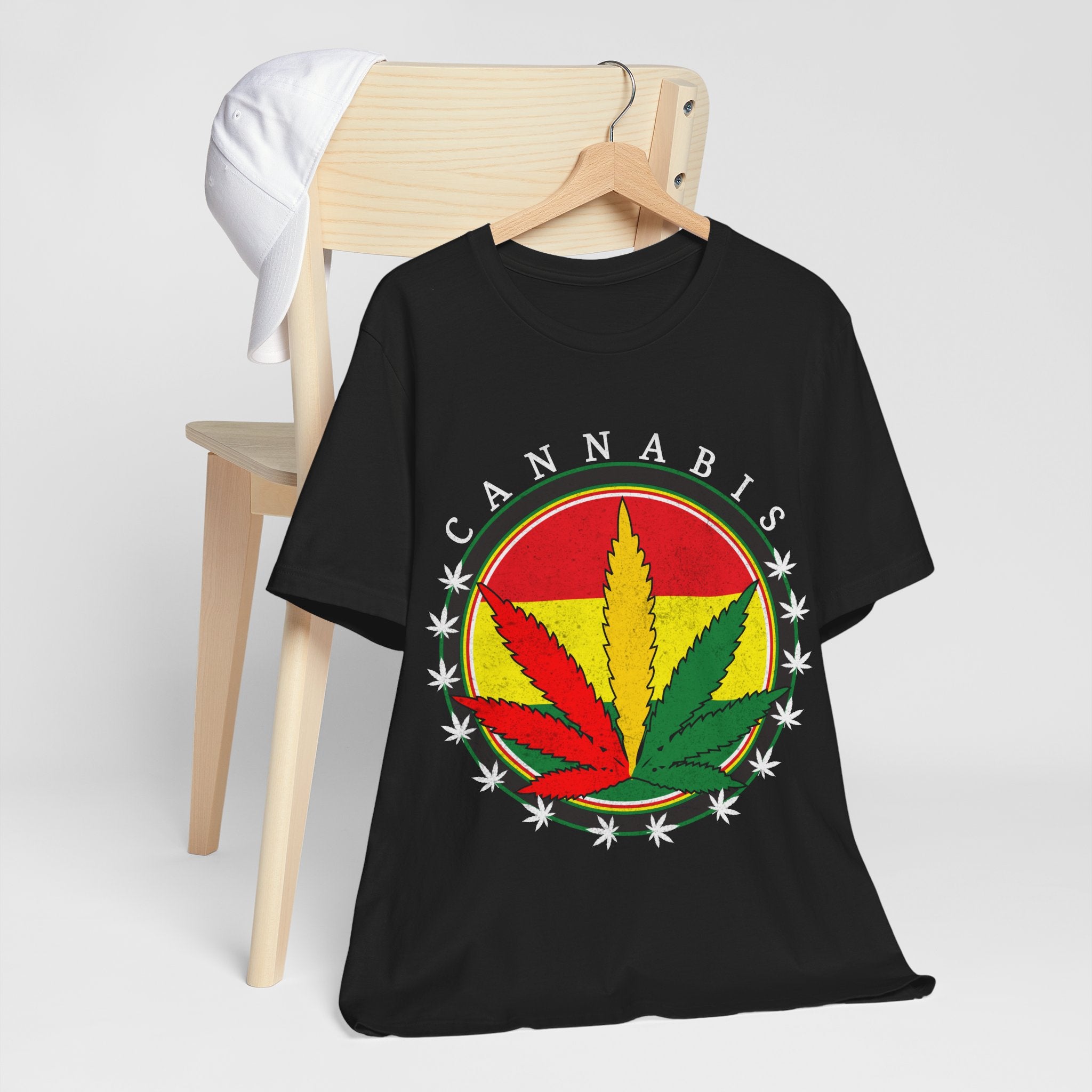 Cannabis Rasta Leaf T-Shirt — Rasta Color Marijuana Graphic Tee