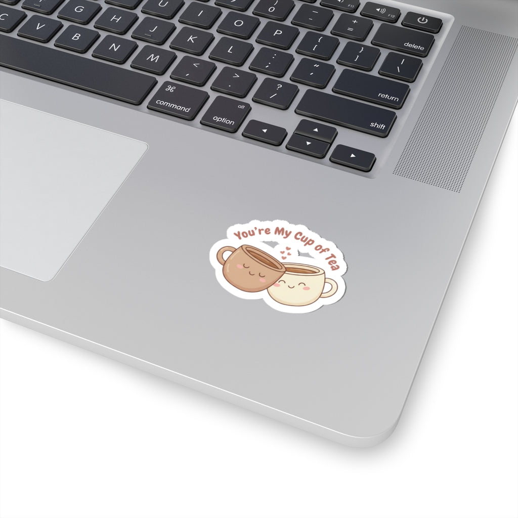 You’re My Cup of Tea Kiss-Cut Sticker | Cute Coffee Tea Pun, Cozy Pastel Doodle