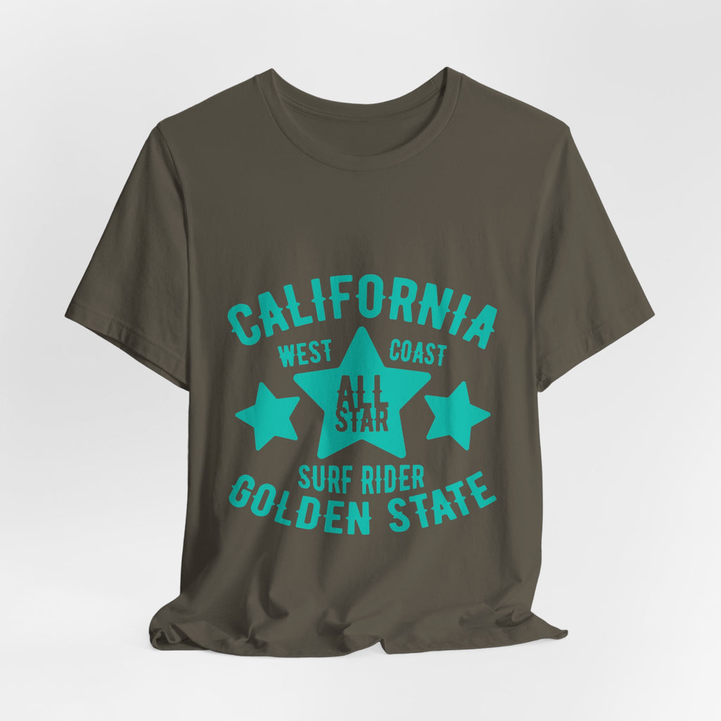 California Golden State Surf Rider Tee — West Coast All Star Graphic T-Shirt