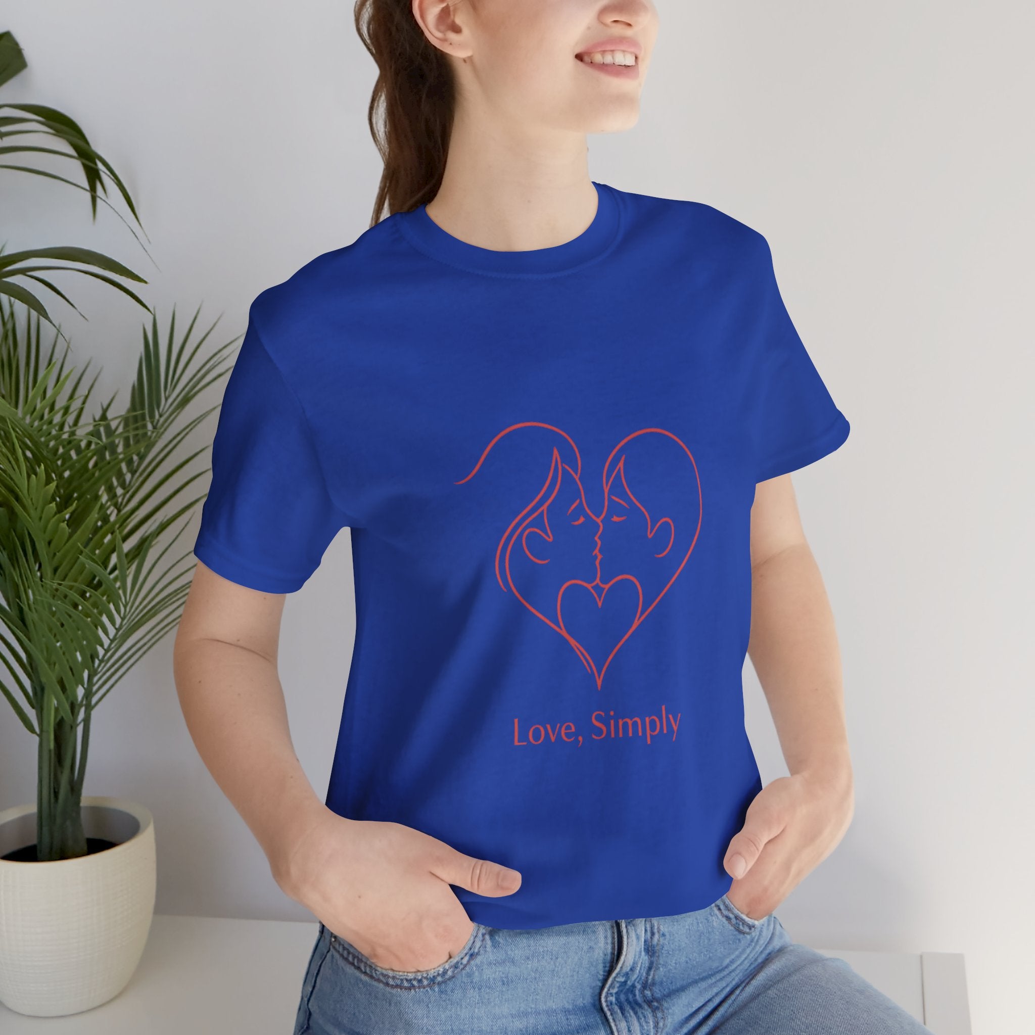 Love, Simply Tee — Minimal Couple Heart Line Art Valentine’s T-Shirt