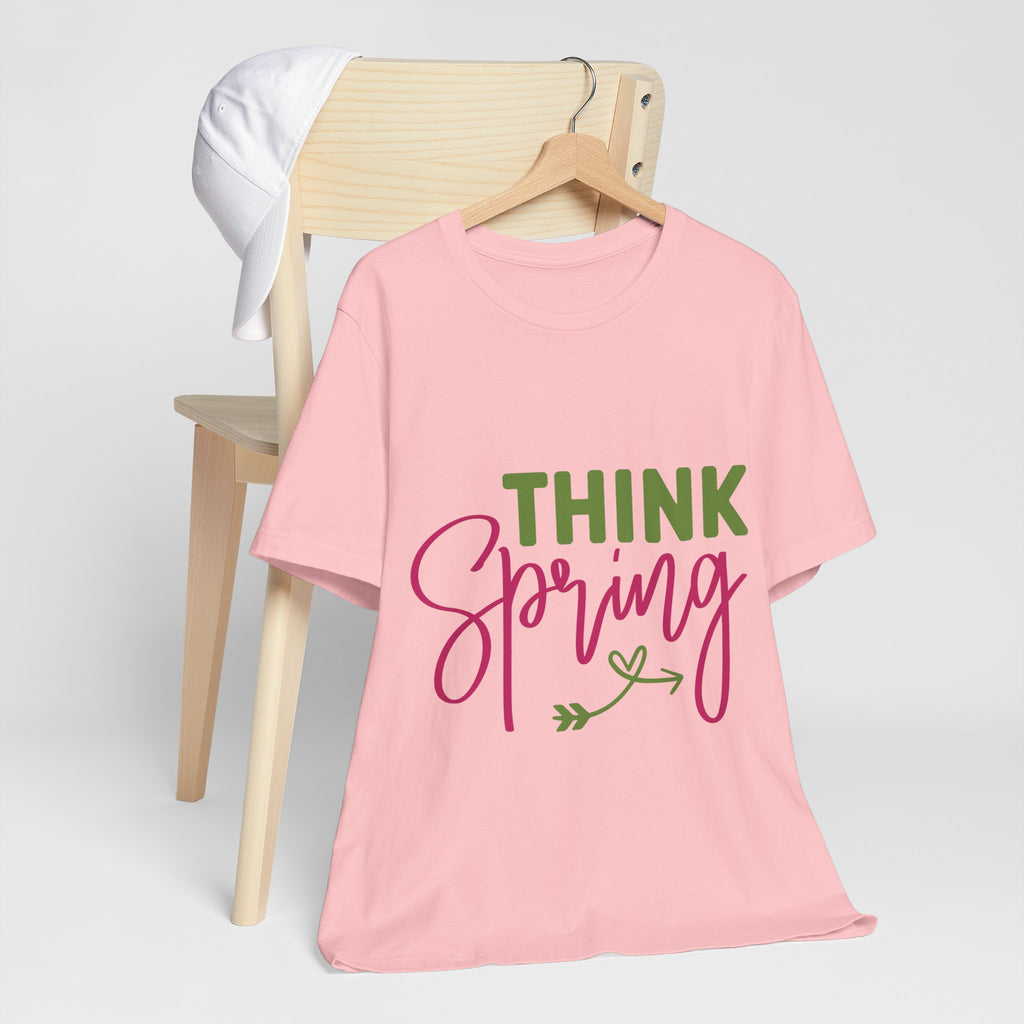 Think Spring T-Shirt — Floral Script Springtime Tee