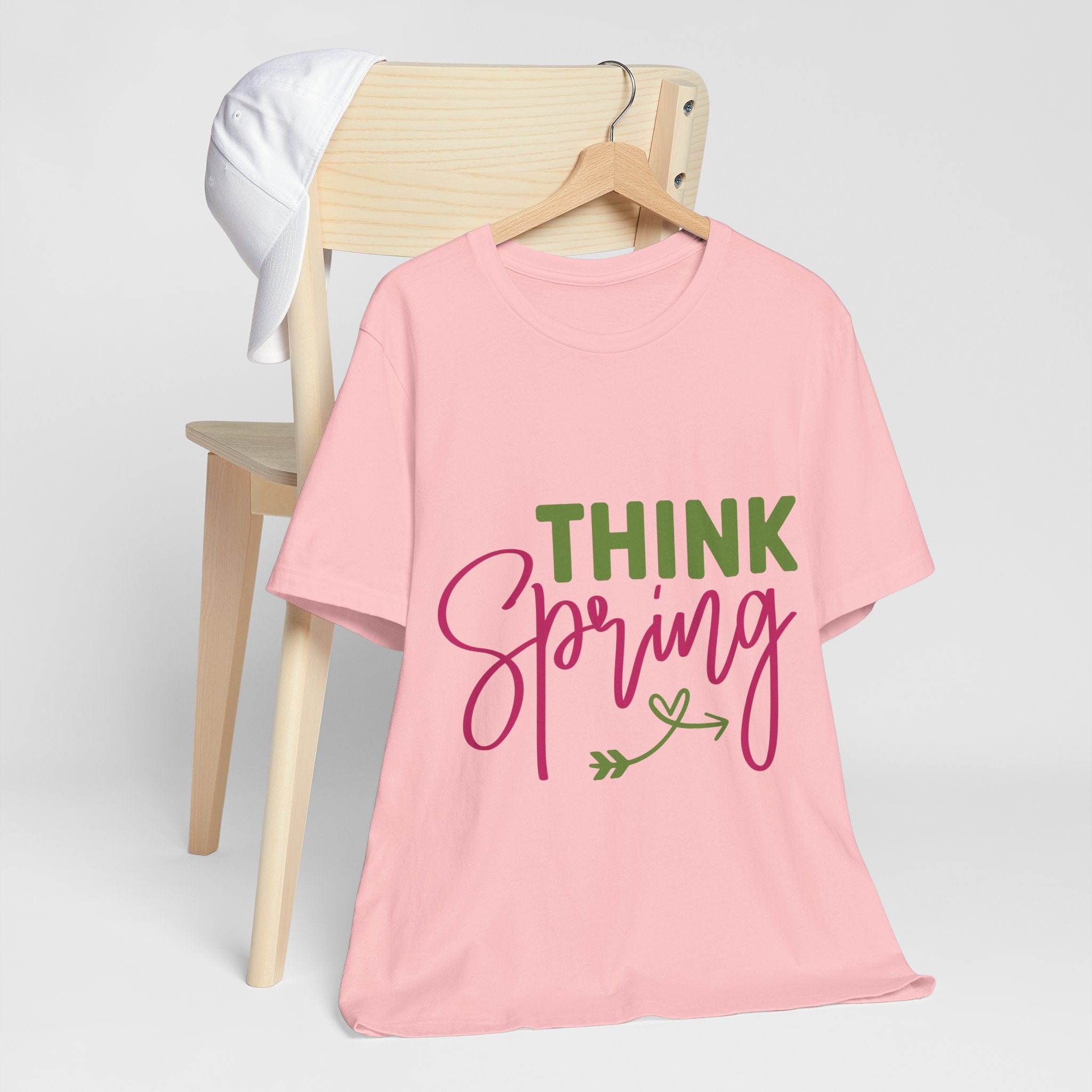 Think Spring T-Shirt — Floral Script Springtime Tee