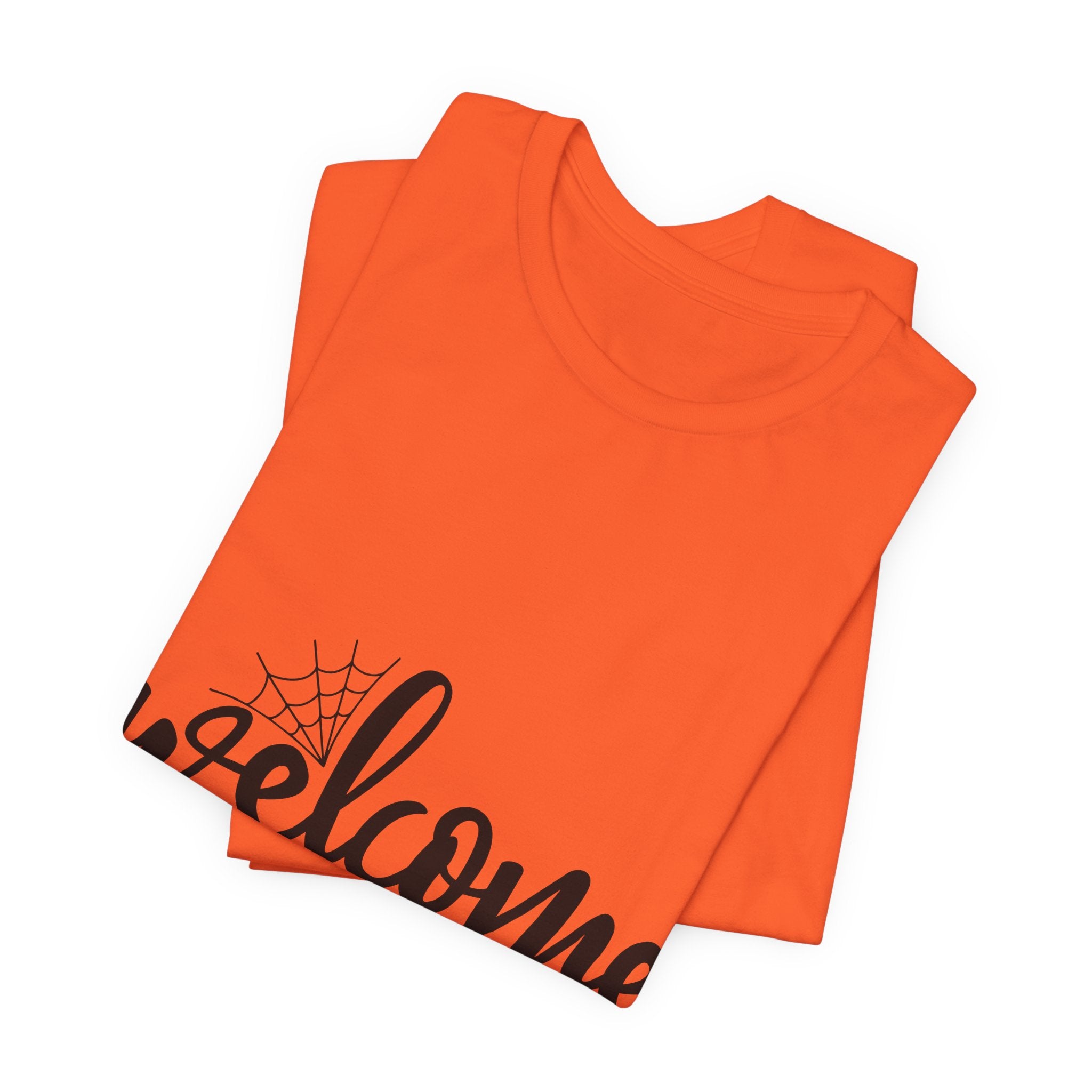 Welcome Home Halloween T-Shirt — Bat & Spiderweb Spooky Tee