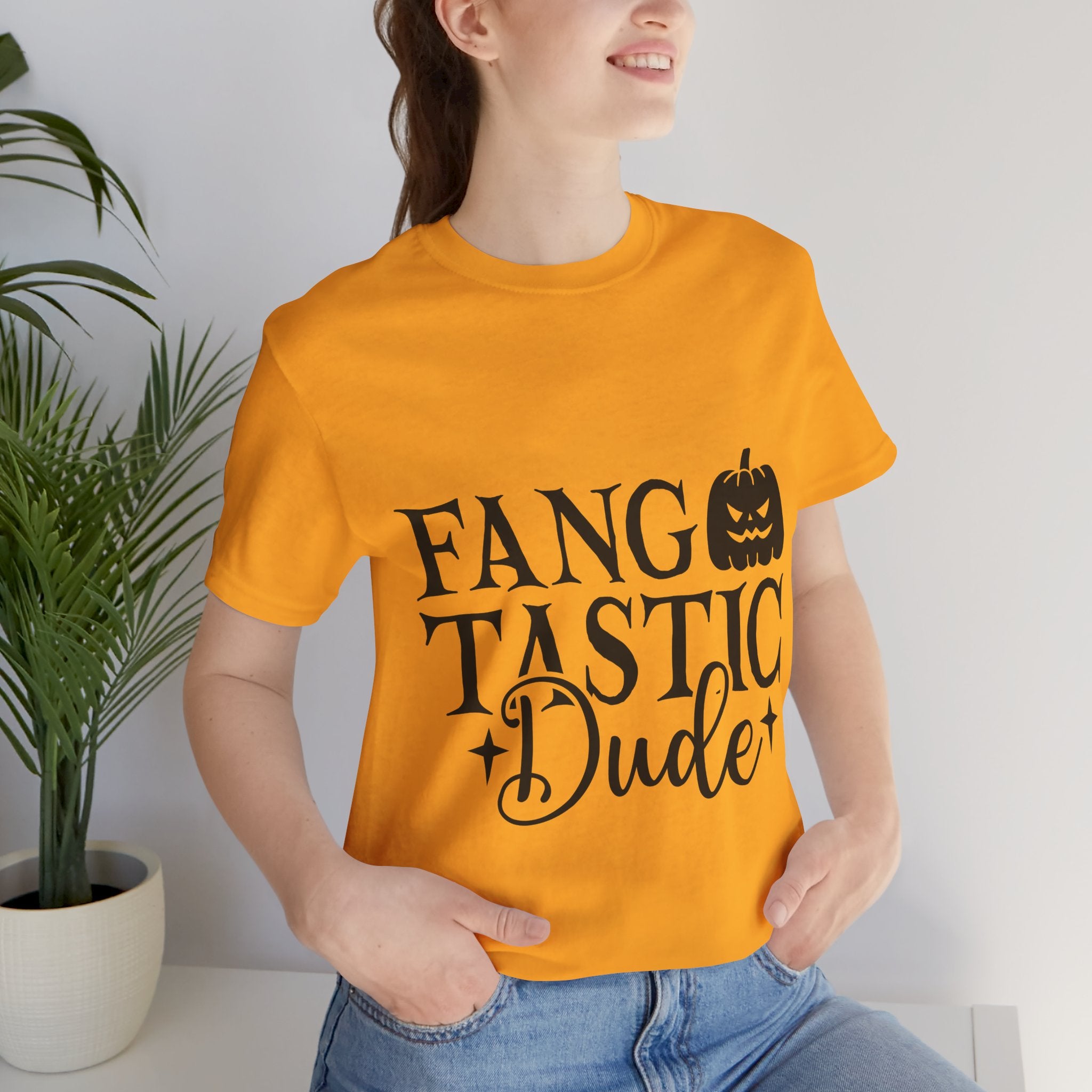 Fangtastic Dude Halloween Tee — Funny Pumpkin Vampire Graphic T-Shirt