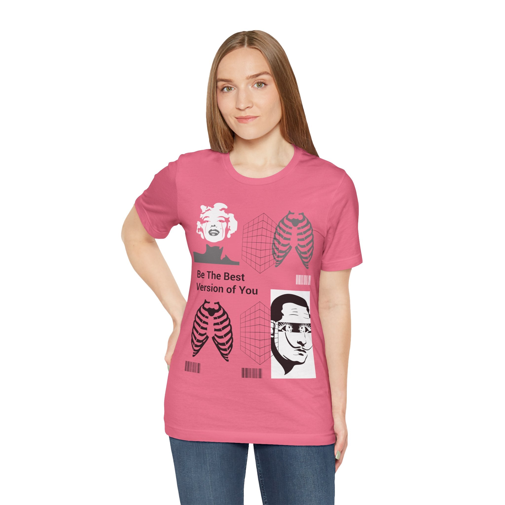 Motivational Graphic Tee — “Be The Best Version of You” Collage Shirt