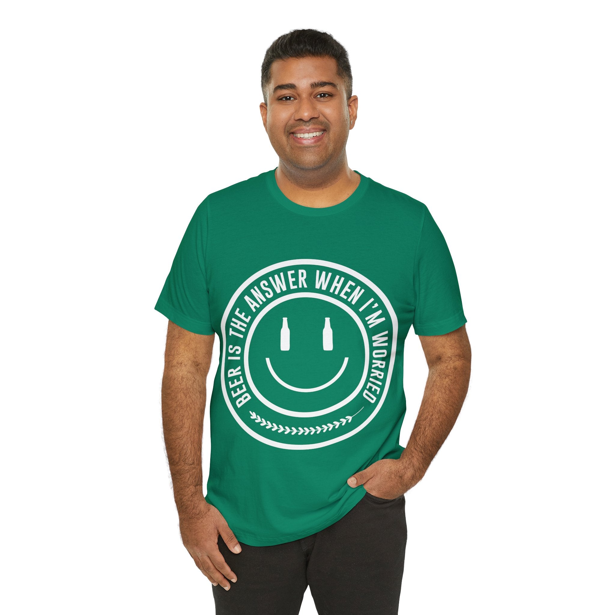 Beer Is The Answer T-Shirt — Funny Smiley Beer Graphic Tee