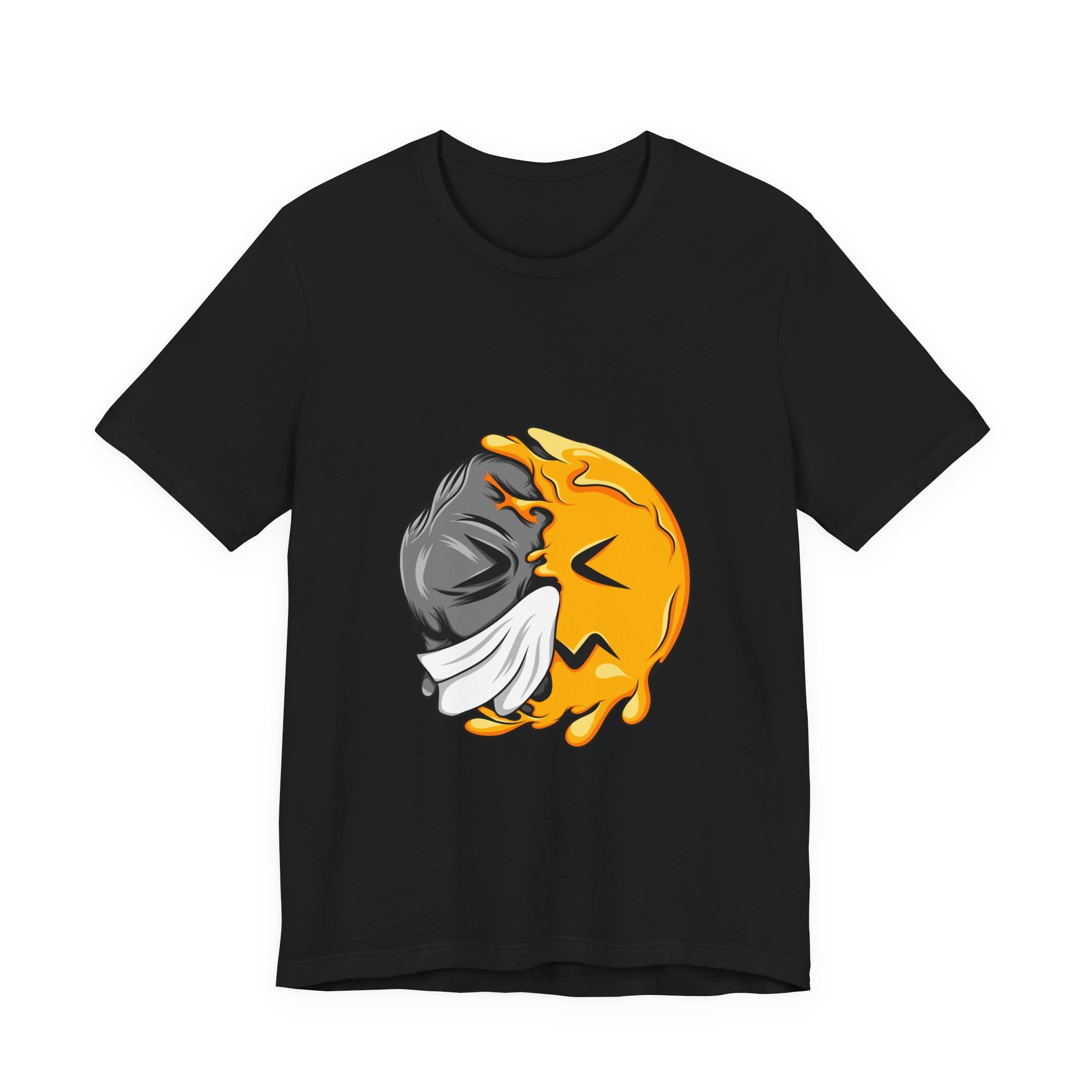 Melting Smiley Face Tee — Grunge Drip Emoji Graphic T-Shirt