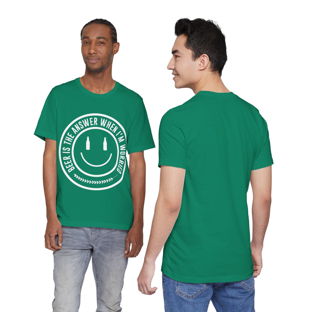 Beer Is The Answer T-Shirt — Funny Smiley Beer Graphic Tee