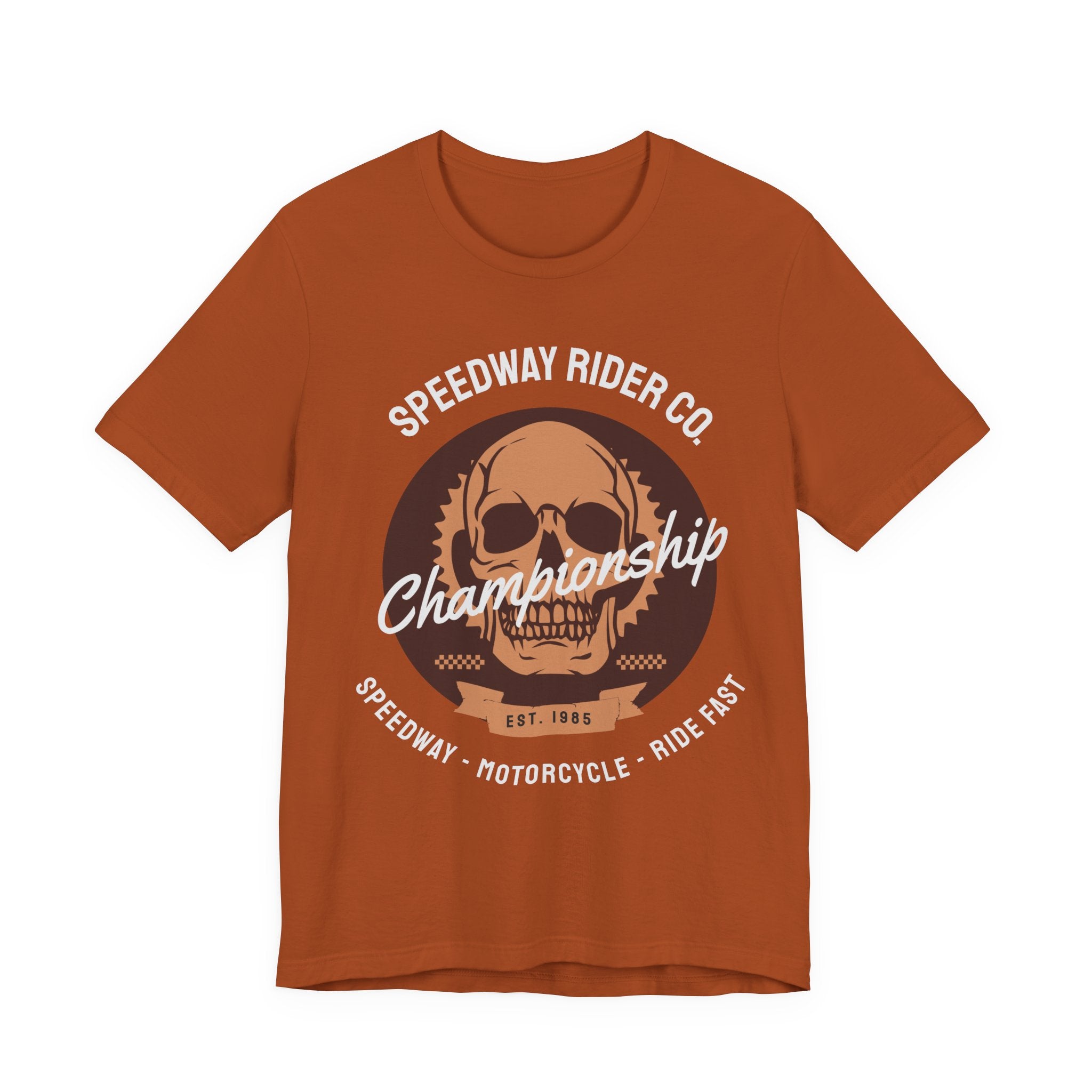 Motorcycle Skull Championship Tee — Speedway Rider Co. Graphic T‑Shirt