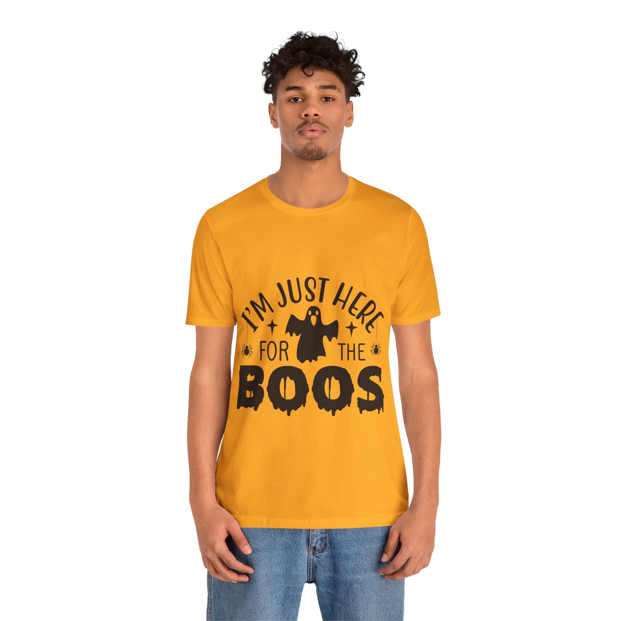 Halloween Tee - "I'm Just Here For The Boos" Ghost Shirt