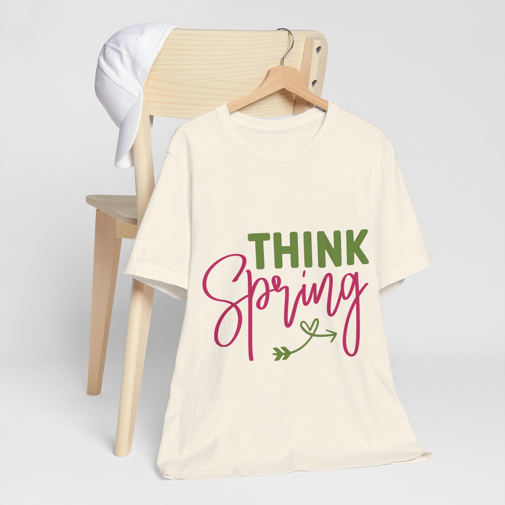 Think Spring T-Shirt — Floral Script Springtime Tee