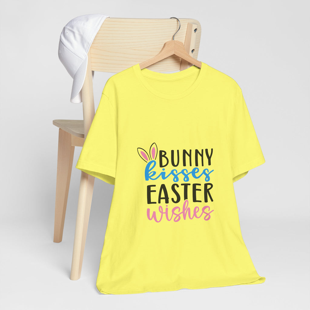 Easter Tee — "Bunny Kisses, Easter Wishes" Graphic Shirt