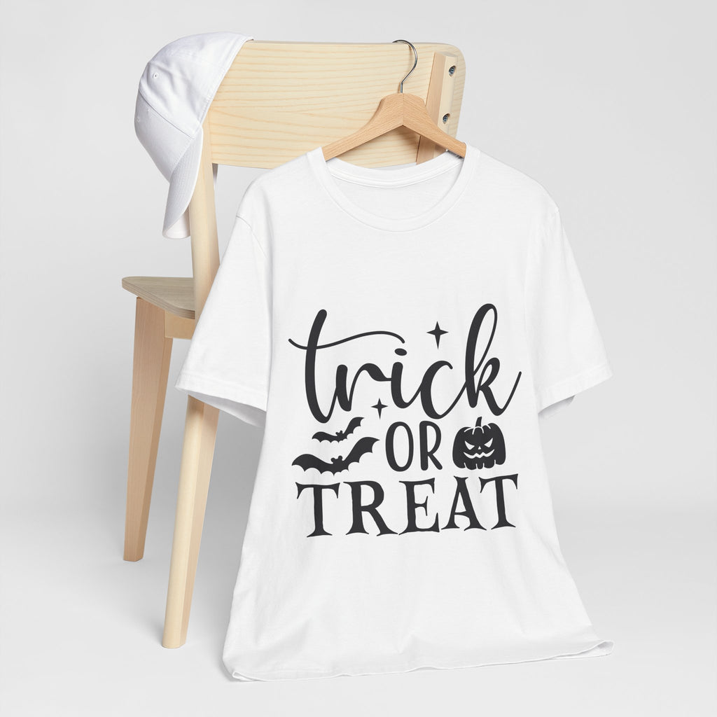 Trick or Treat Halloween T-Shirt — Pumpkin & Bats Spooky Tee