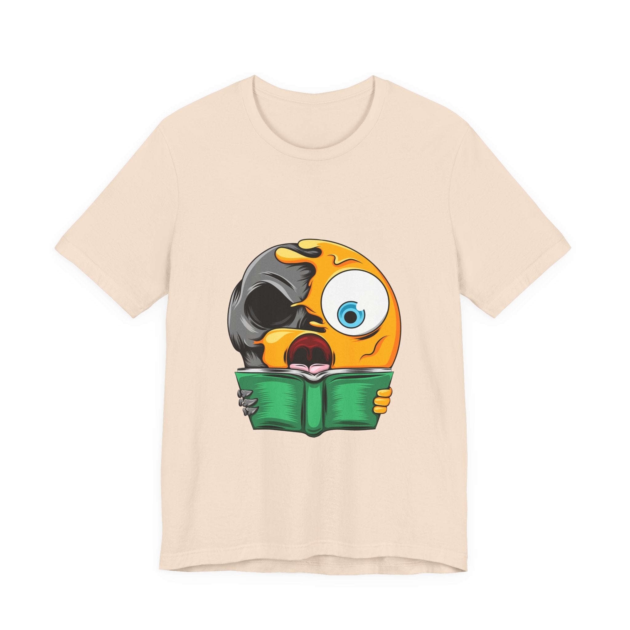 Zombie Reader Emoji T‑Shirt — Funny Halloween Book Lover Tee