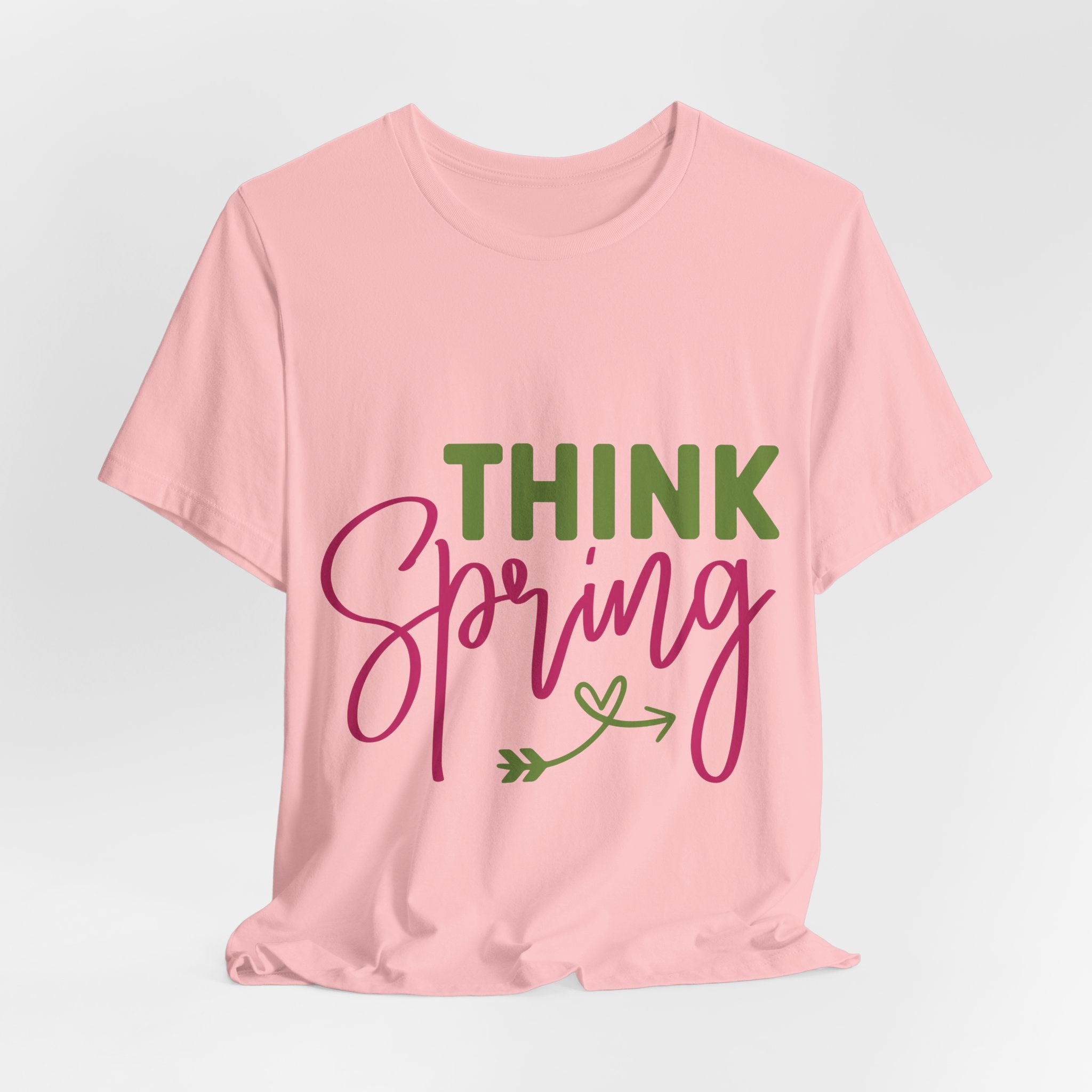 Think Spring T-Shirt — Floral Script Springtime Tee