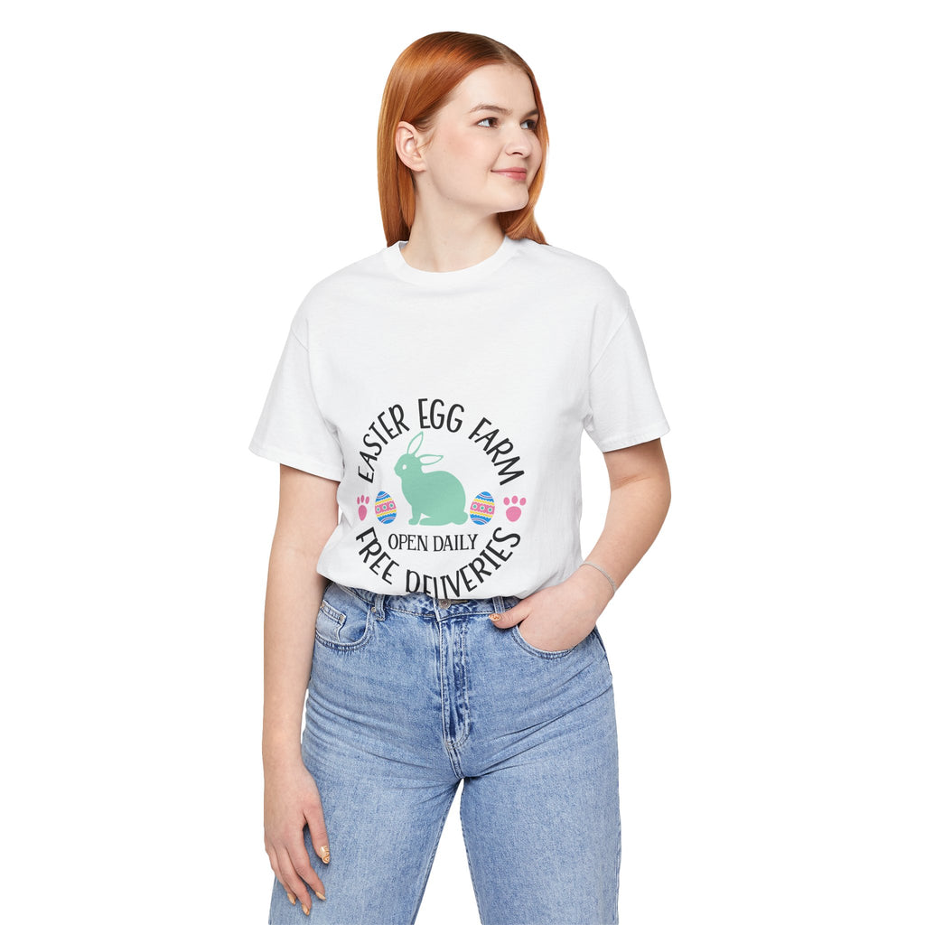Easter Egg Farm T-Shirt – "Free Deliveries" Bunny Tee