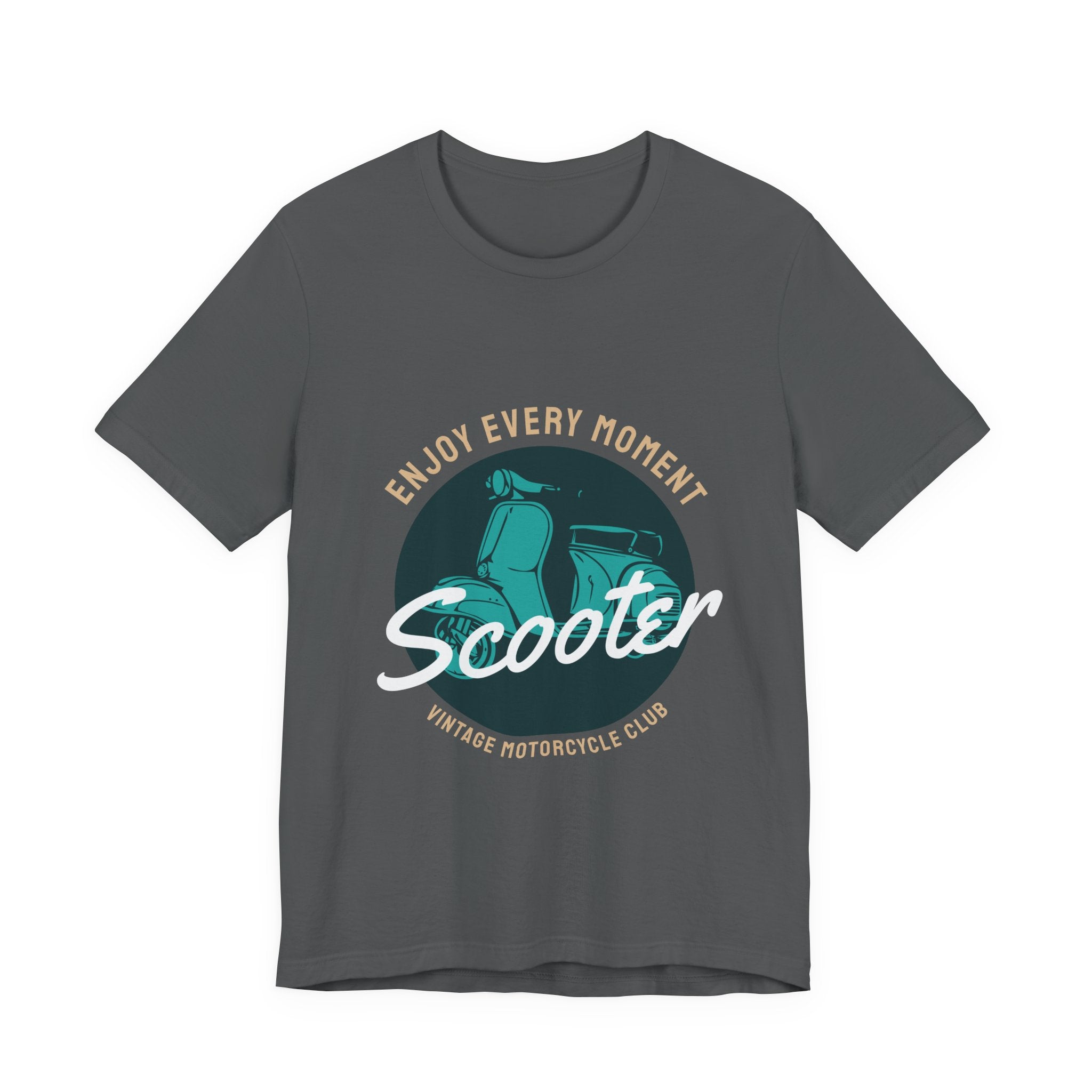 Scooter Vintage Motorcycle Club Tee — "Enjoy Every Moment" Short Sleeve Shirt