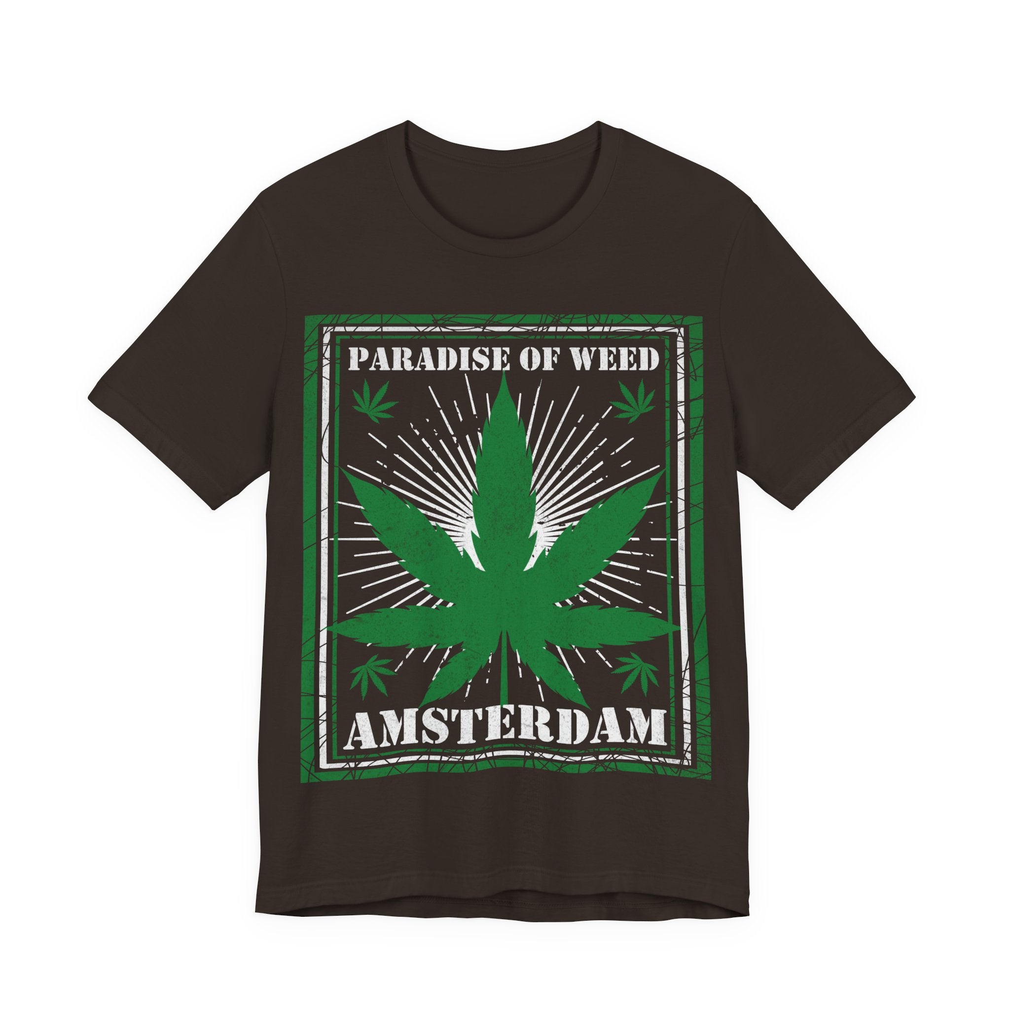 Amsterdam 'Paradise of Weed' T-Shirt – Vintage Cannabis Leaf Tee