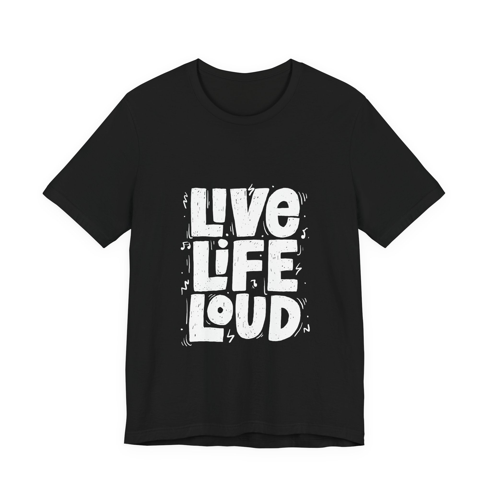 Live Life Loud Graphic Tee – Bold Inspirational Music Festival Shirt