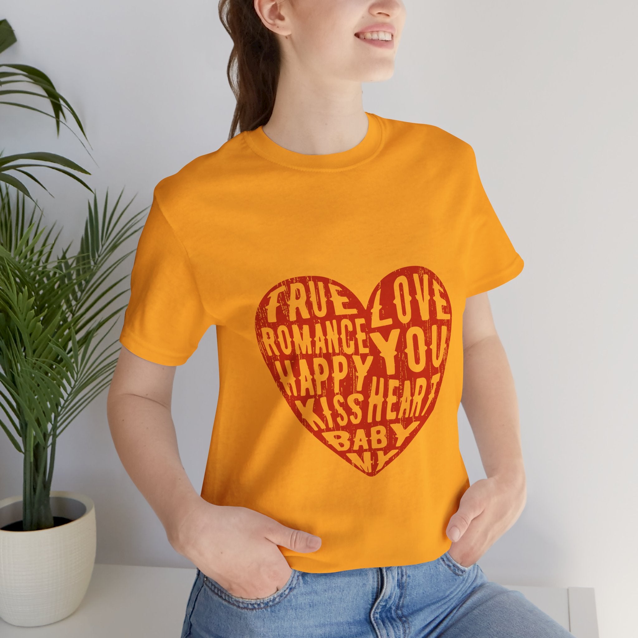 Heart Word Art Tee - Love You Romance Valentine T-Shirt