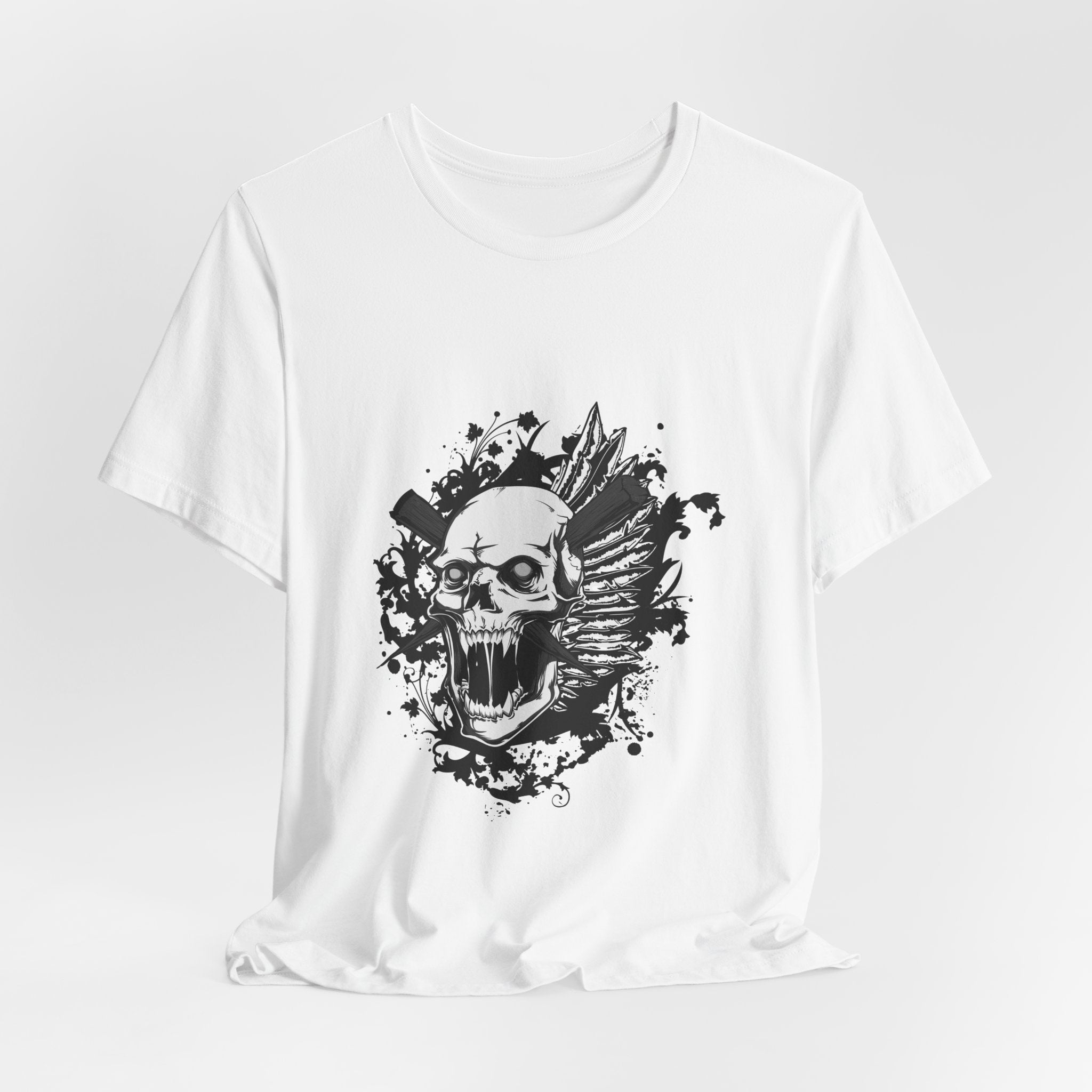 Skull Wings Graphic Tee — Gothic Skull Splash T-Shirt