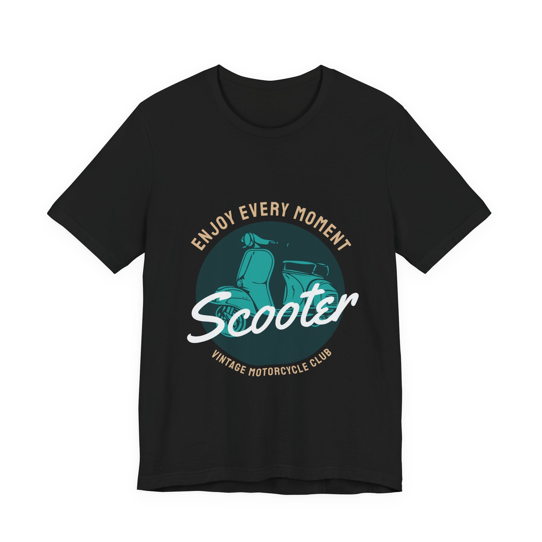 Scooter Vintage Motorcycle Club Tee — "Enjoy Every Moment" Short Sleeve Shirt