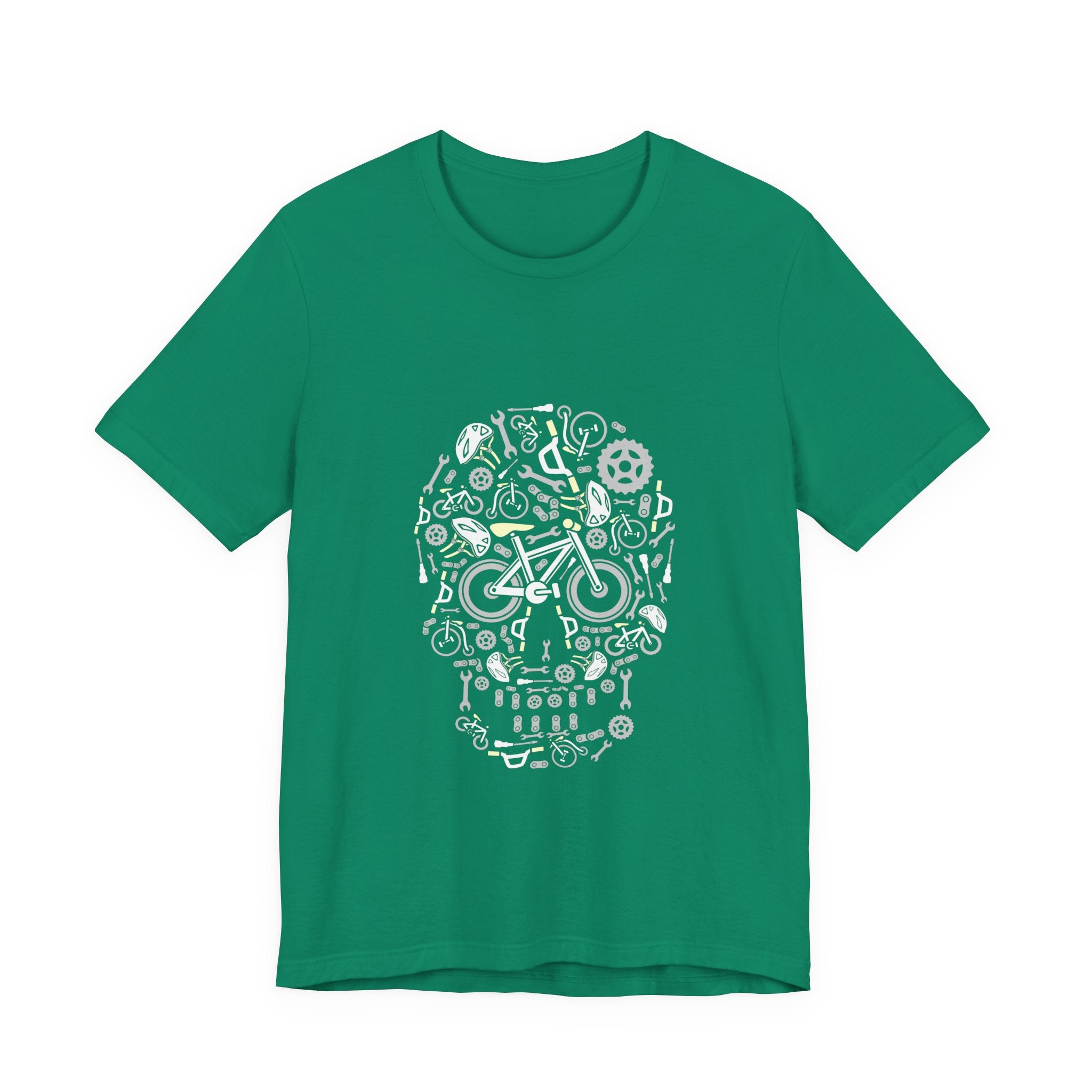Bicycle Parts Skull T-Shirt — Cyclist Skeleton Graphic Tee