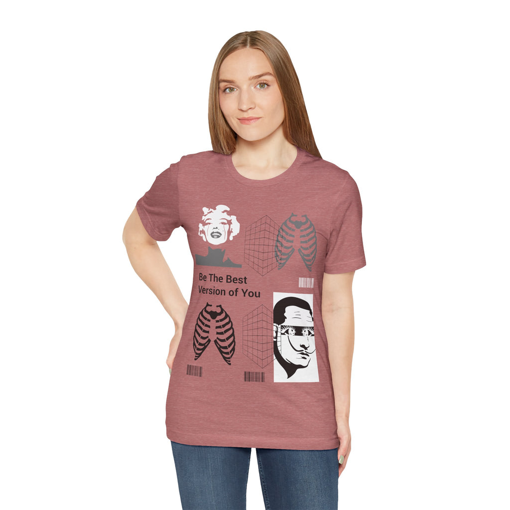 Motivational Graphic Tee — “Be The Best Version of You” Collage Shirt