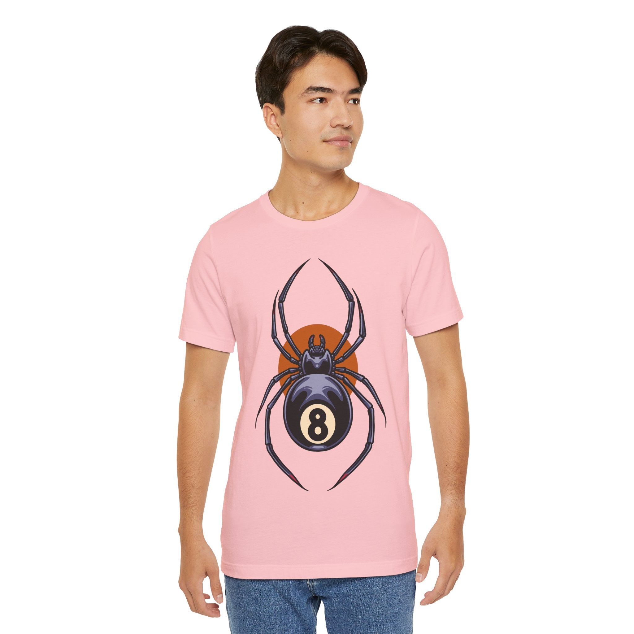 8-Ball Spider Graphic Tee — Pool Player & Halloween Spider T-Shirt