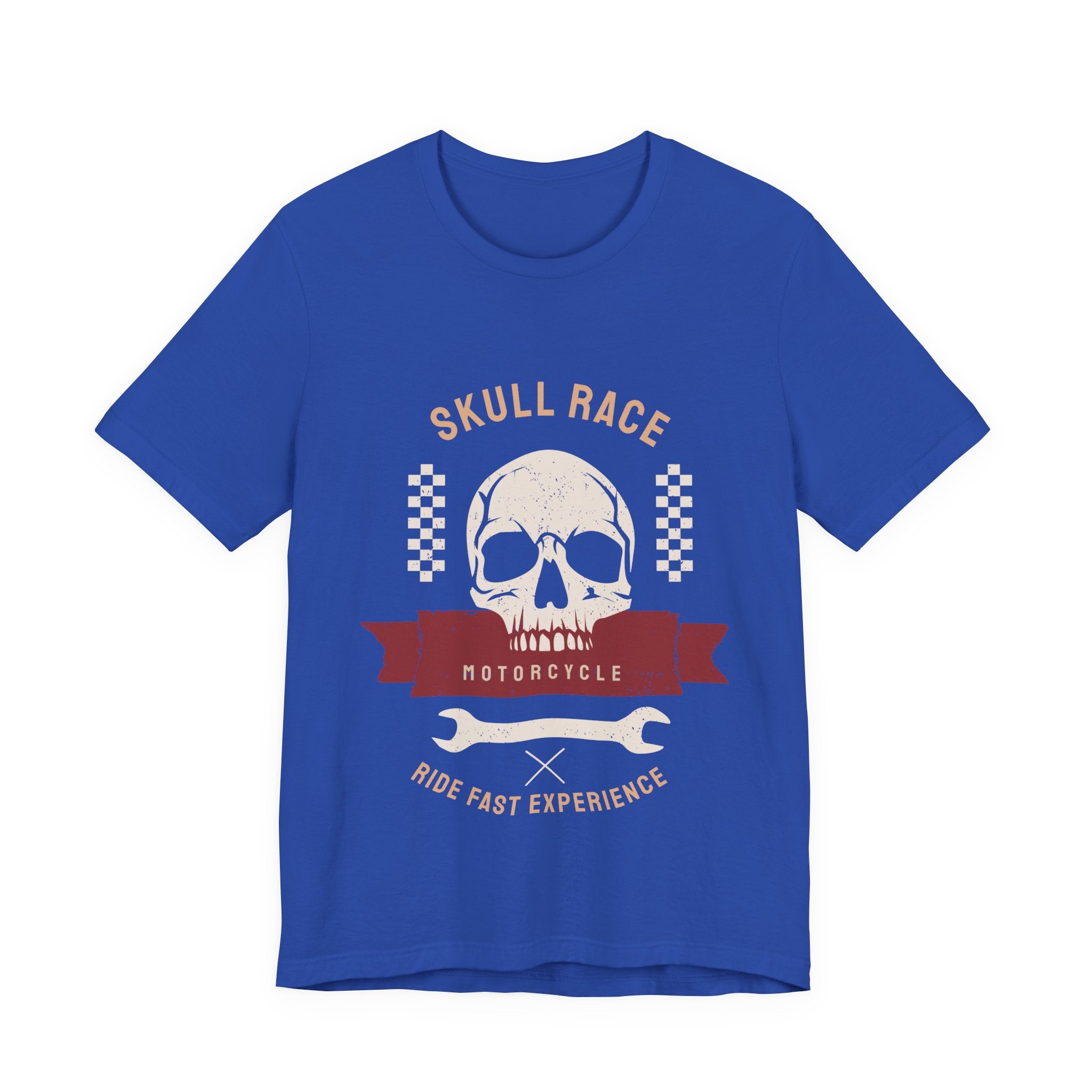 Skull Race Motorcycle Tee — Ride Fast Experience Graphic Shirt