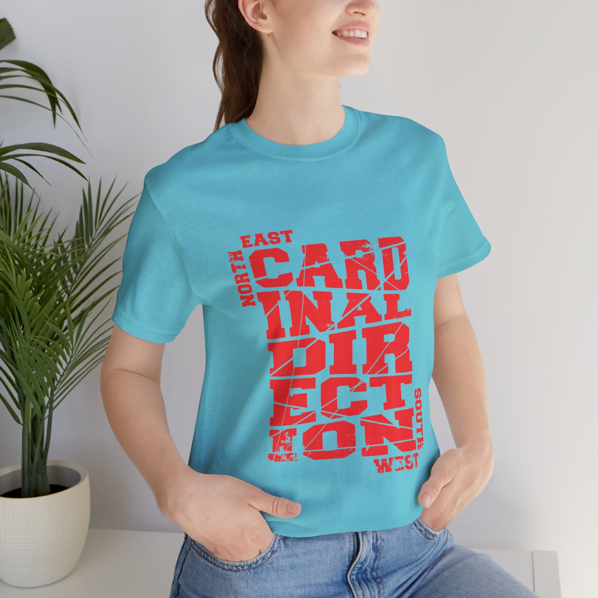 Cardinal Direction Tee — Compass Typography T‑Shirt (North East South West)