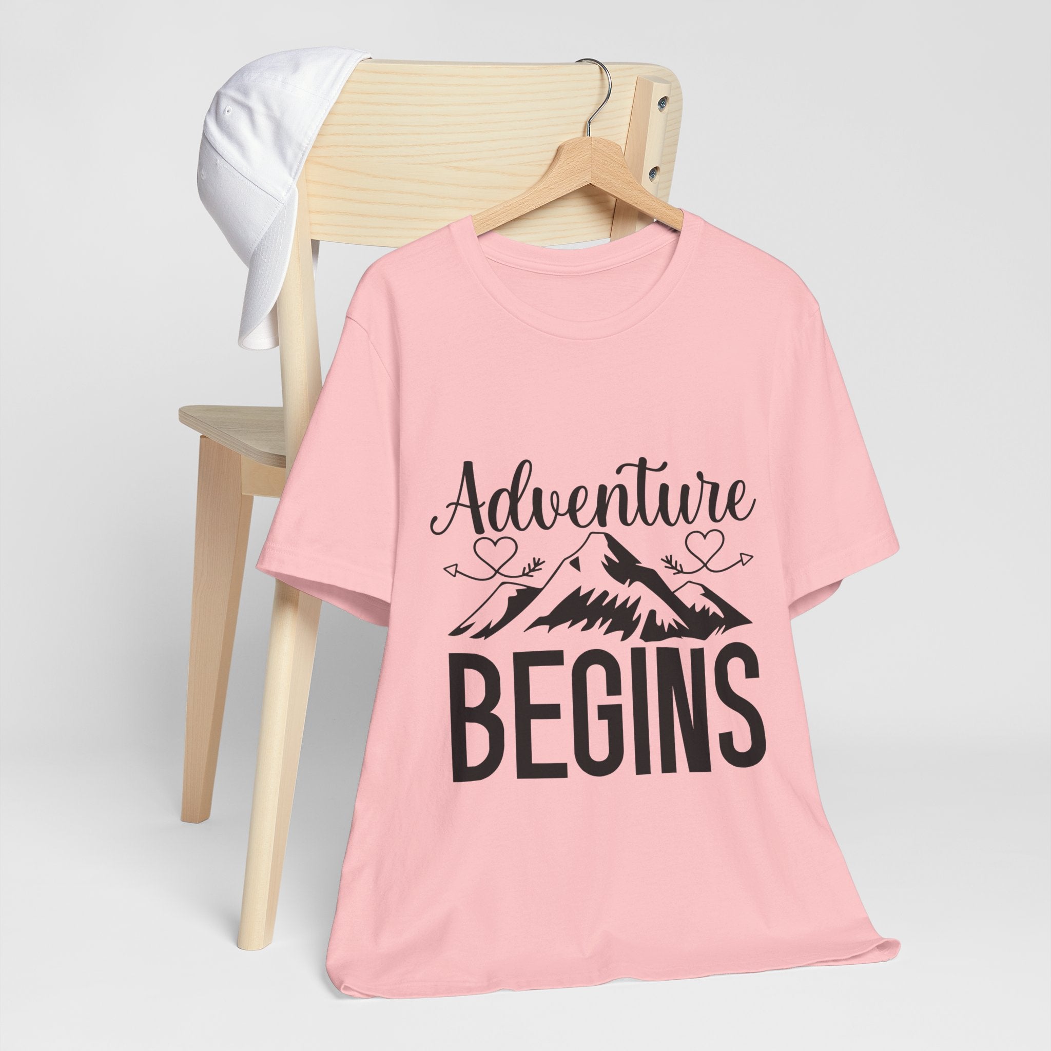 Adventure Begins Tee — Mountain Travel Graphic T-Shirt