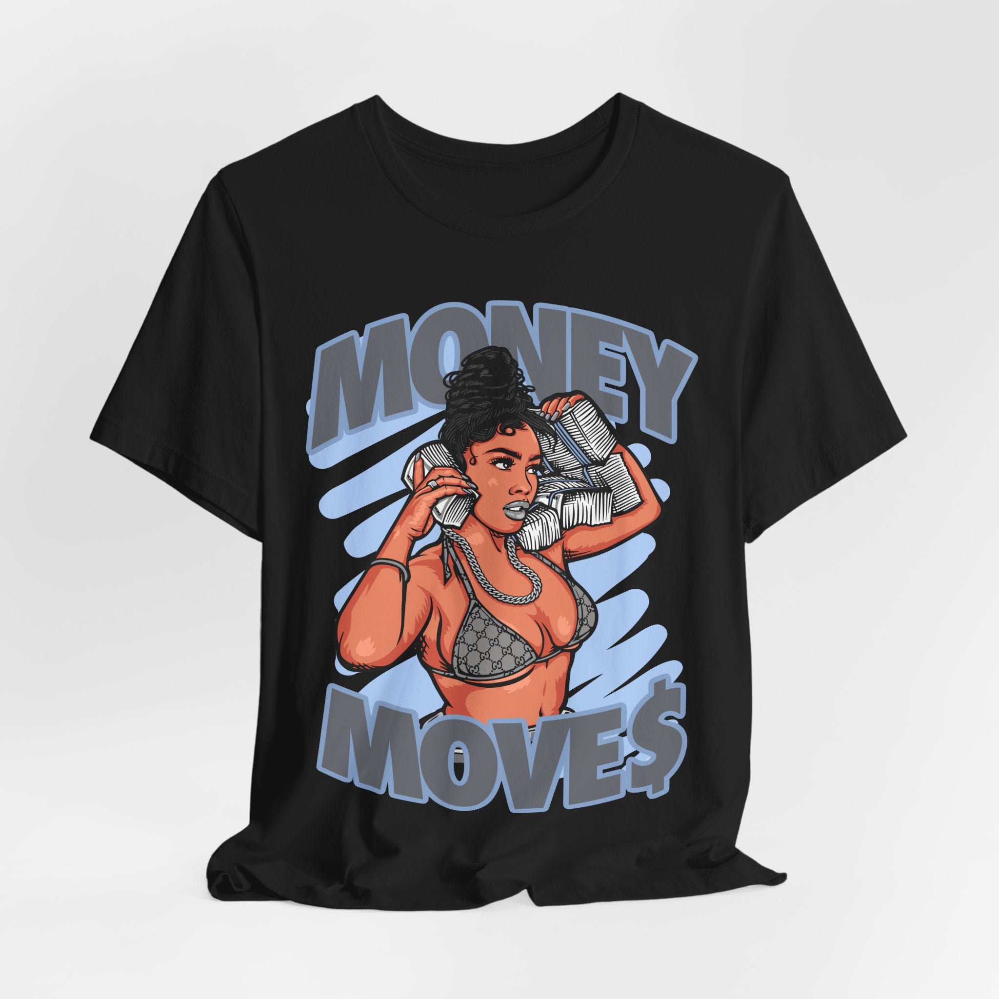Money Moves T-Shirt — Graphic 'Money Move' Woman with Cash Tee