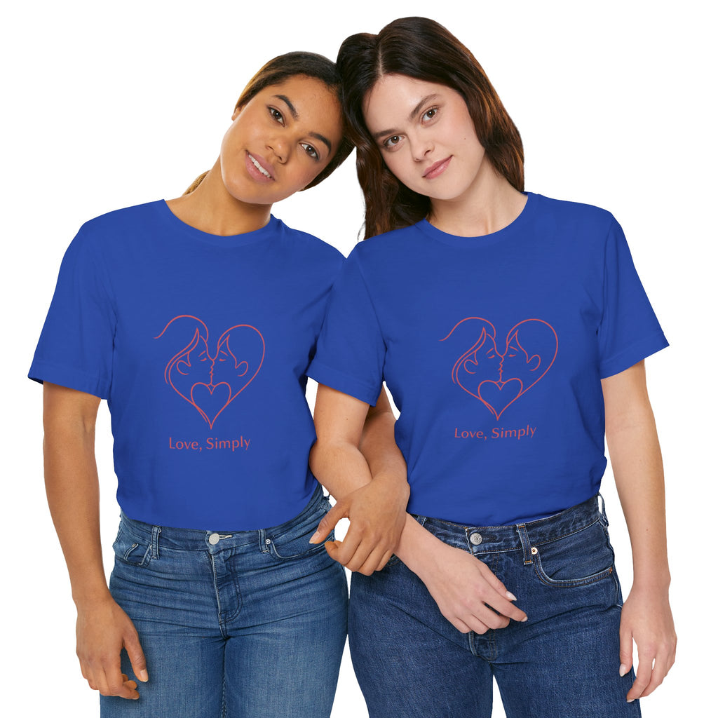 Love, Simply Tee — Minimal Couple Heart Line Art Valentine’s T-Shirt