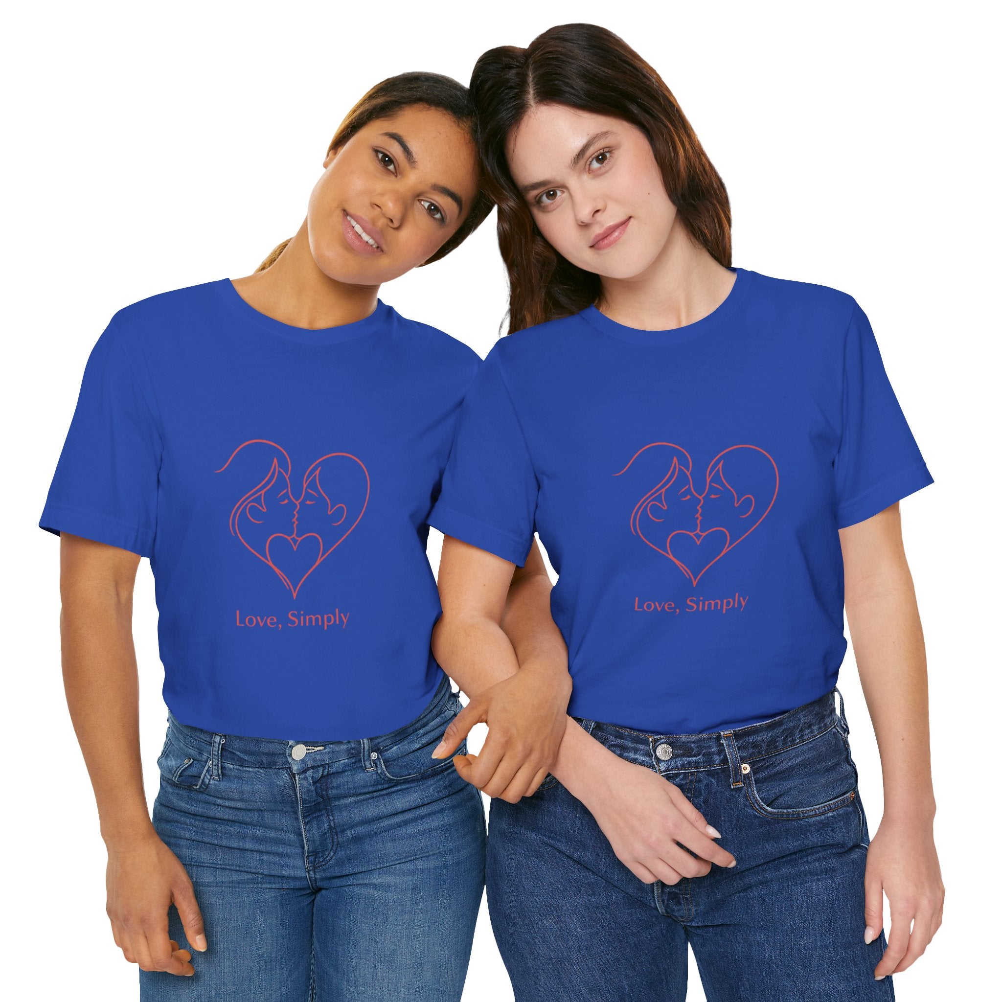 Love, Simply Tee — Minimal Couple Heart Line Art Valentine’s T-Shirt