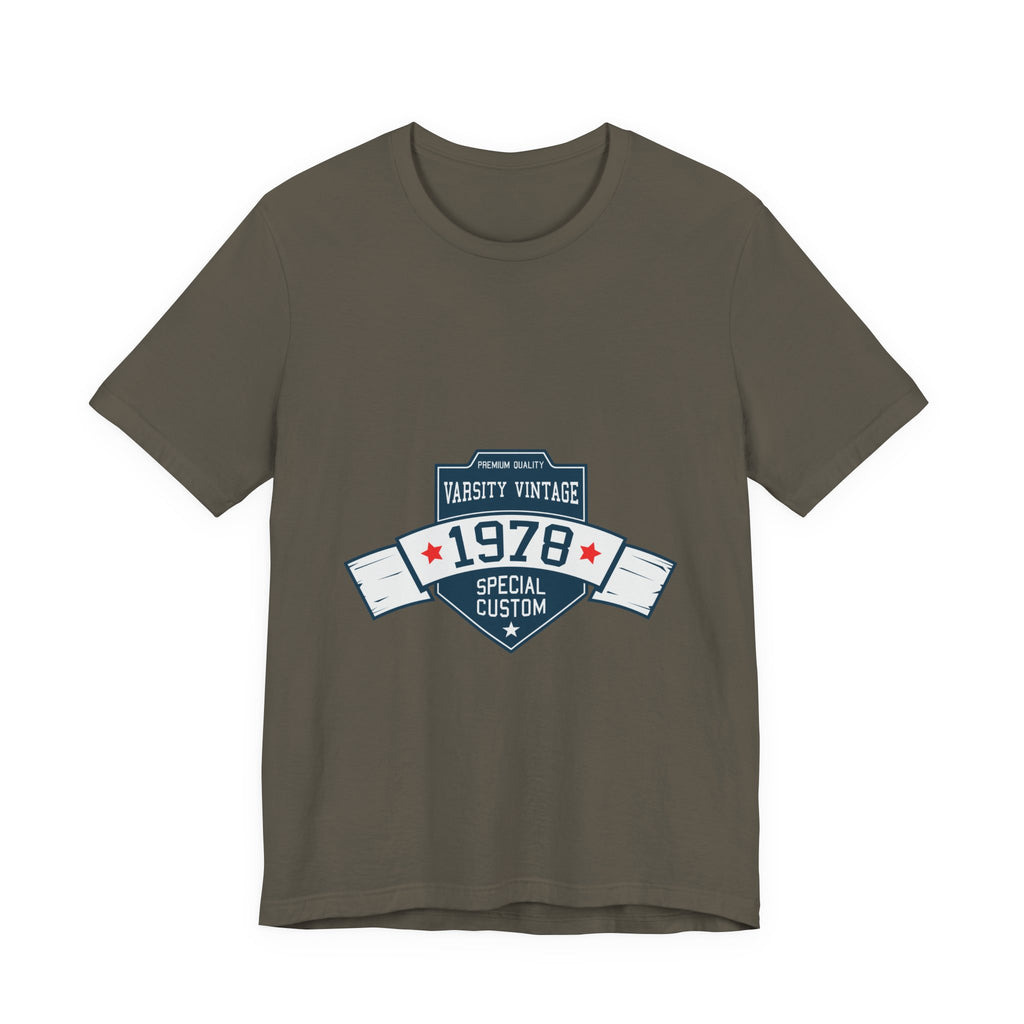 1978 Varsity Vintage Tee — Retro Custom Year Birthday Shirt