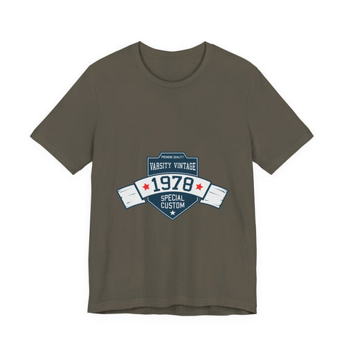 1978 Varsity Vintage Tee — Retro Custom Year Birthday Shirt