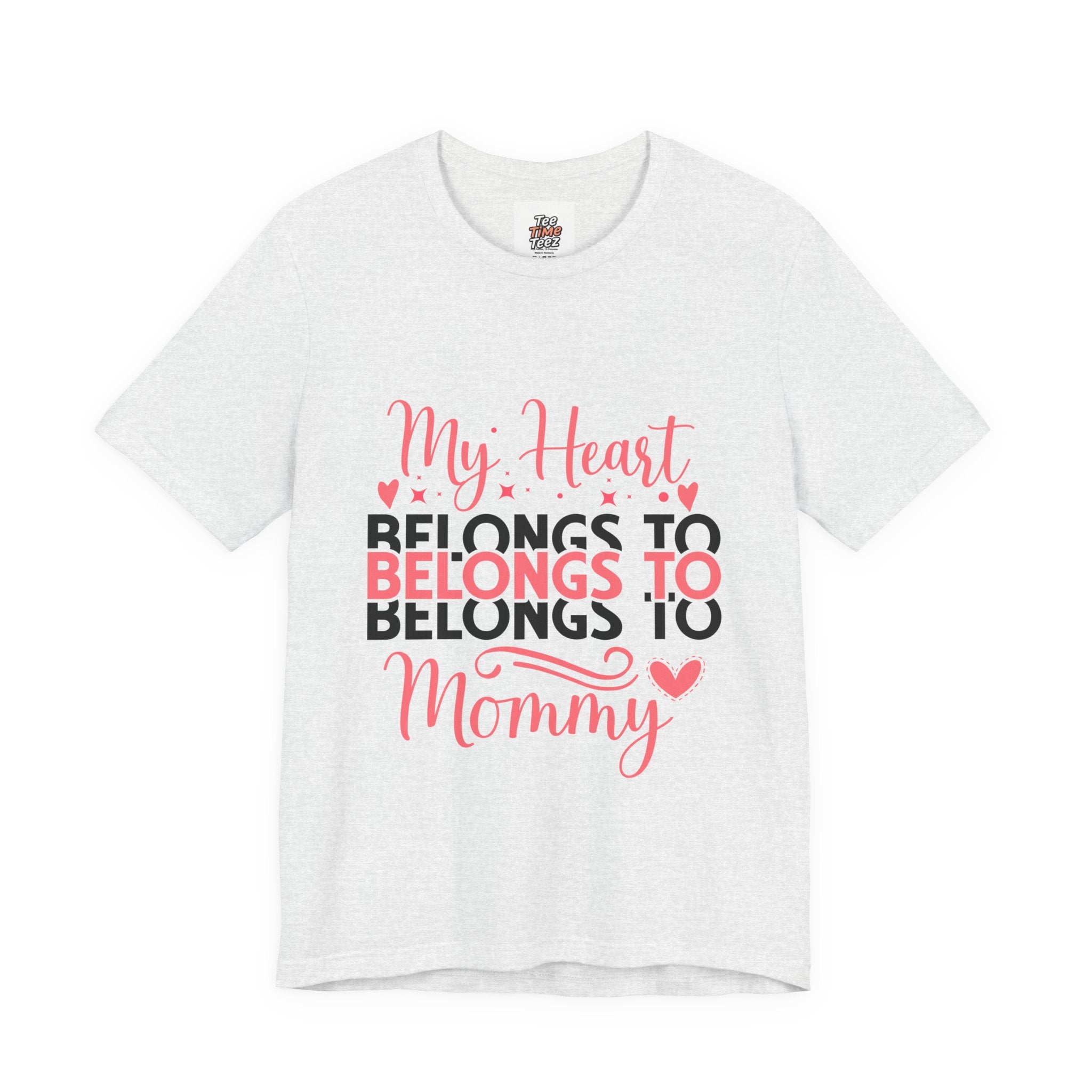 Mommy Valentine T-Shirt – "My Heart Belongs to Mommy" Pink & Black Kid Tee