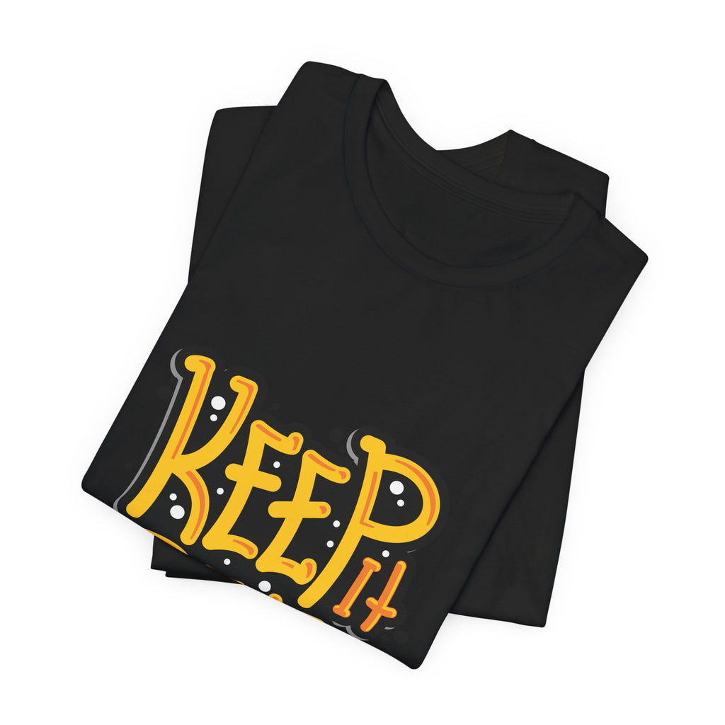 Keep It Real T-Shirt — Retro Yellow Hand-Lettered Graphic Tee