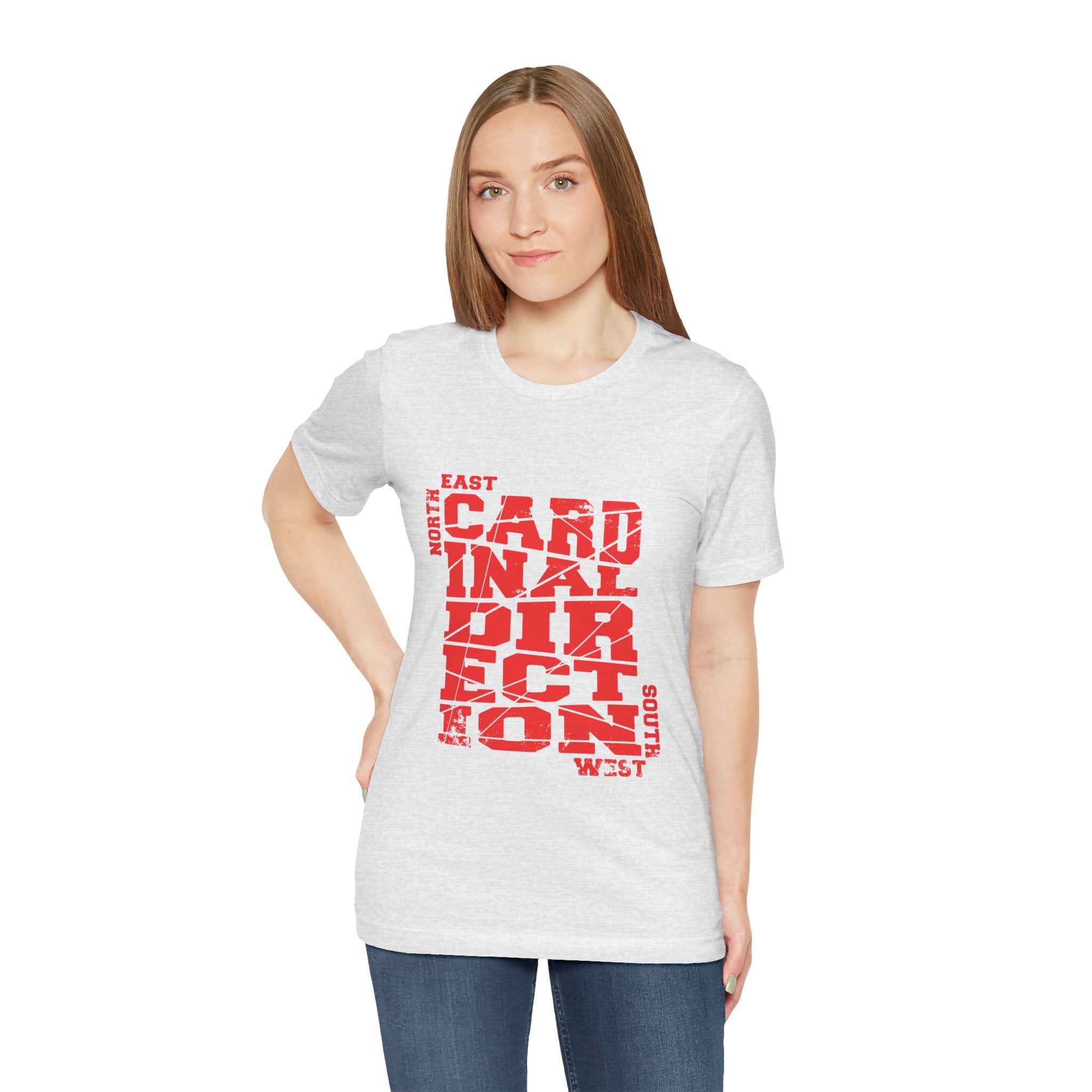 Cardinal Direction Tee — Compass Typography T‑Shirt (North East South West)