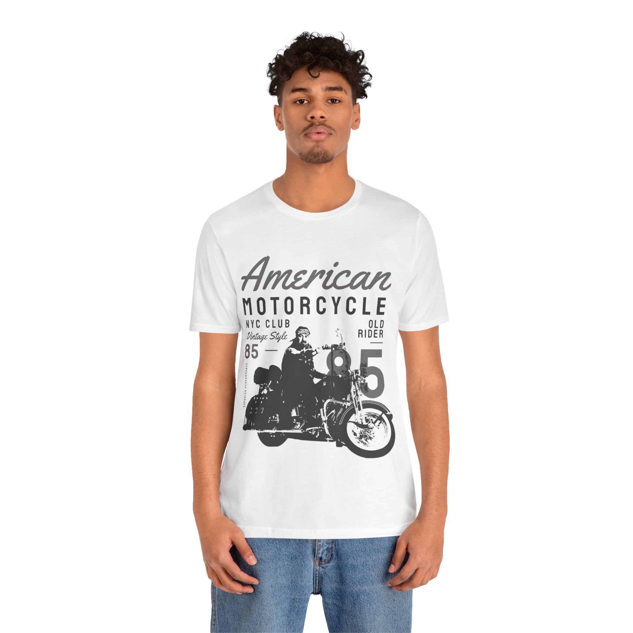American Motorcycle Vintage Tee — Retro Biker Graphic Shirt