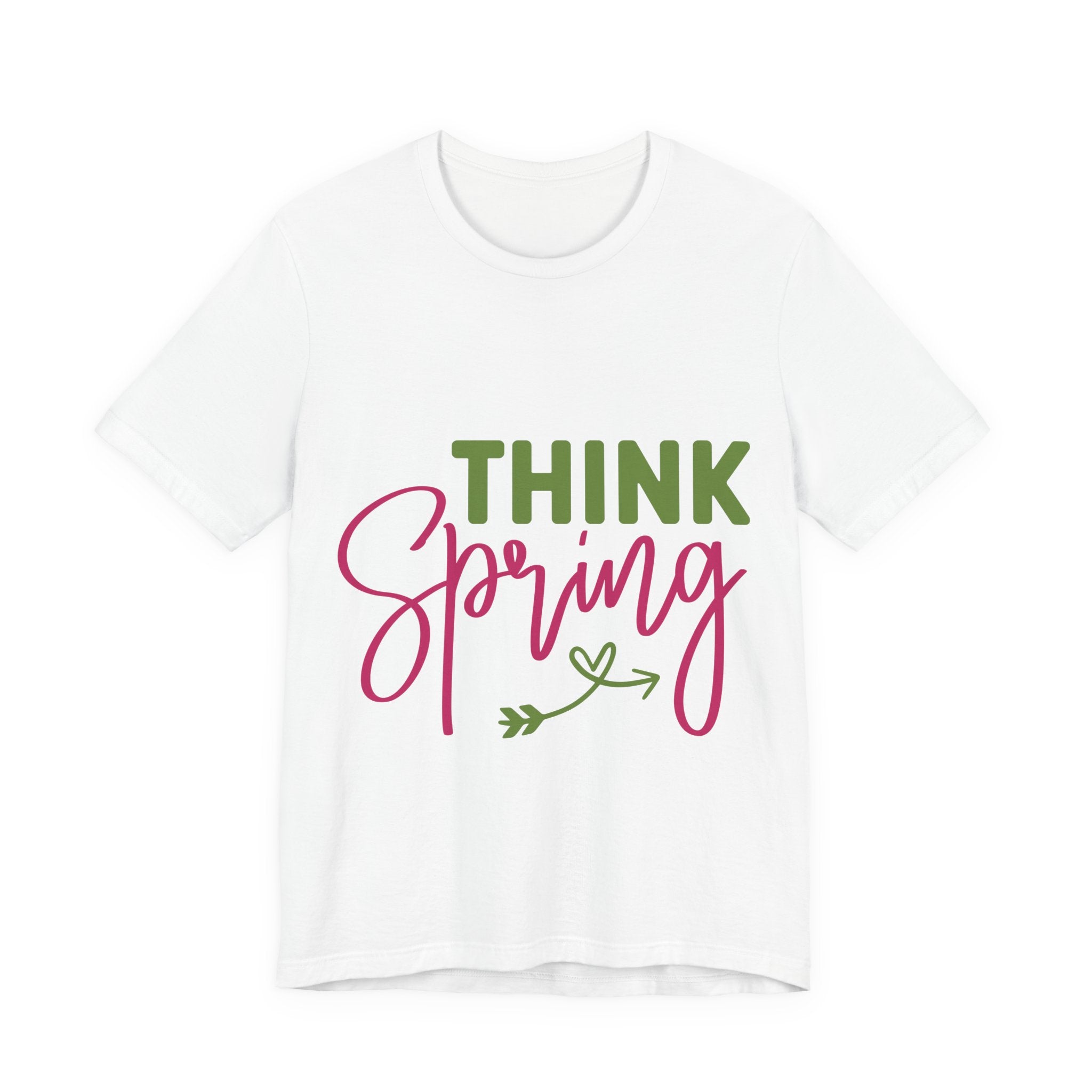 Think Spring T-Shirt — Floral Script Springtime Tee