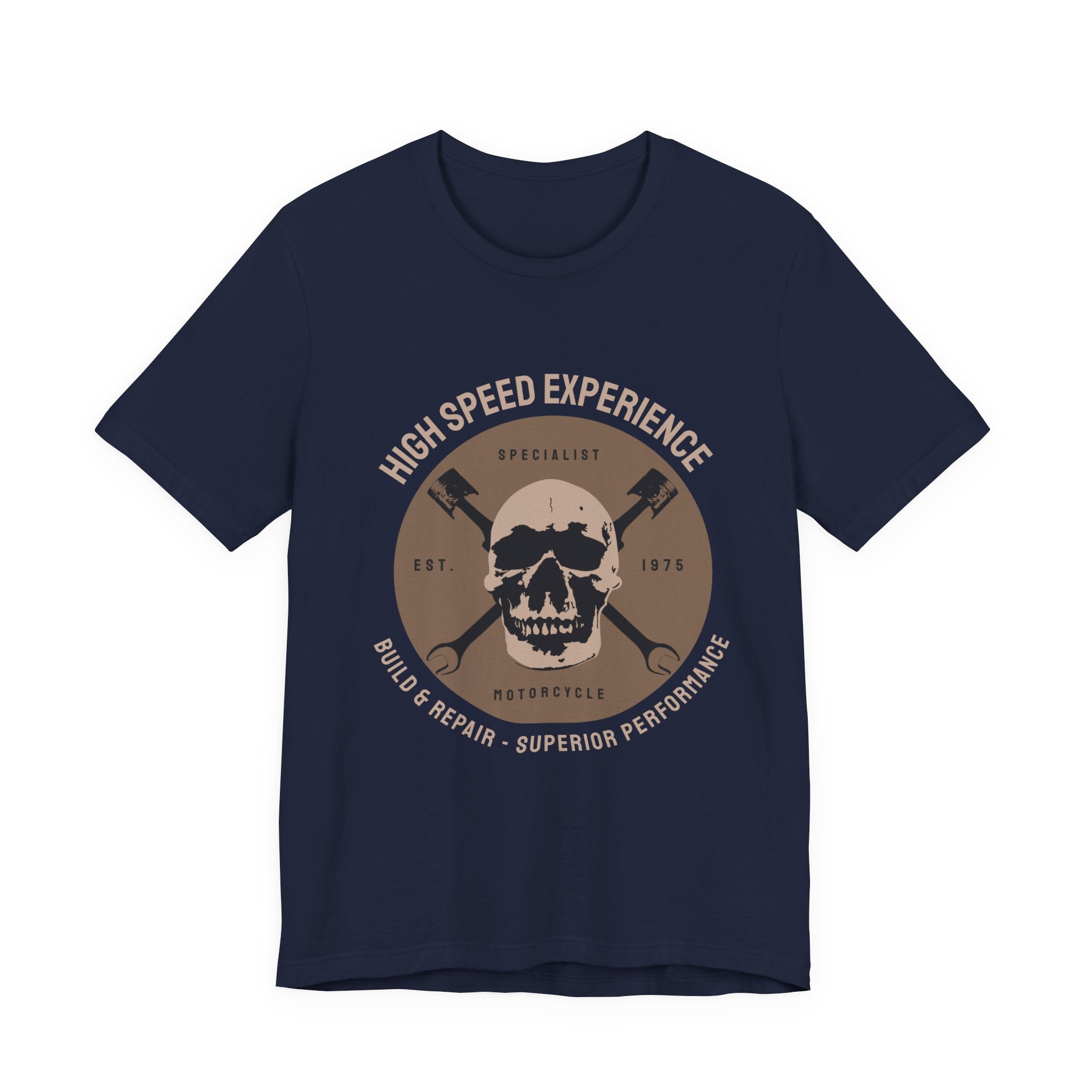 Skull Wrenches Tee — "High Speed Experience" Mechanic Motorcycle Shirt