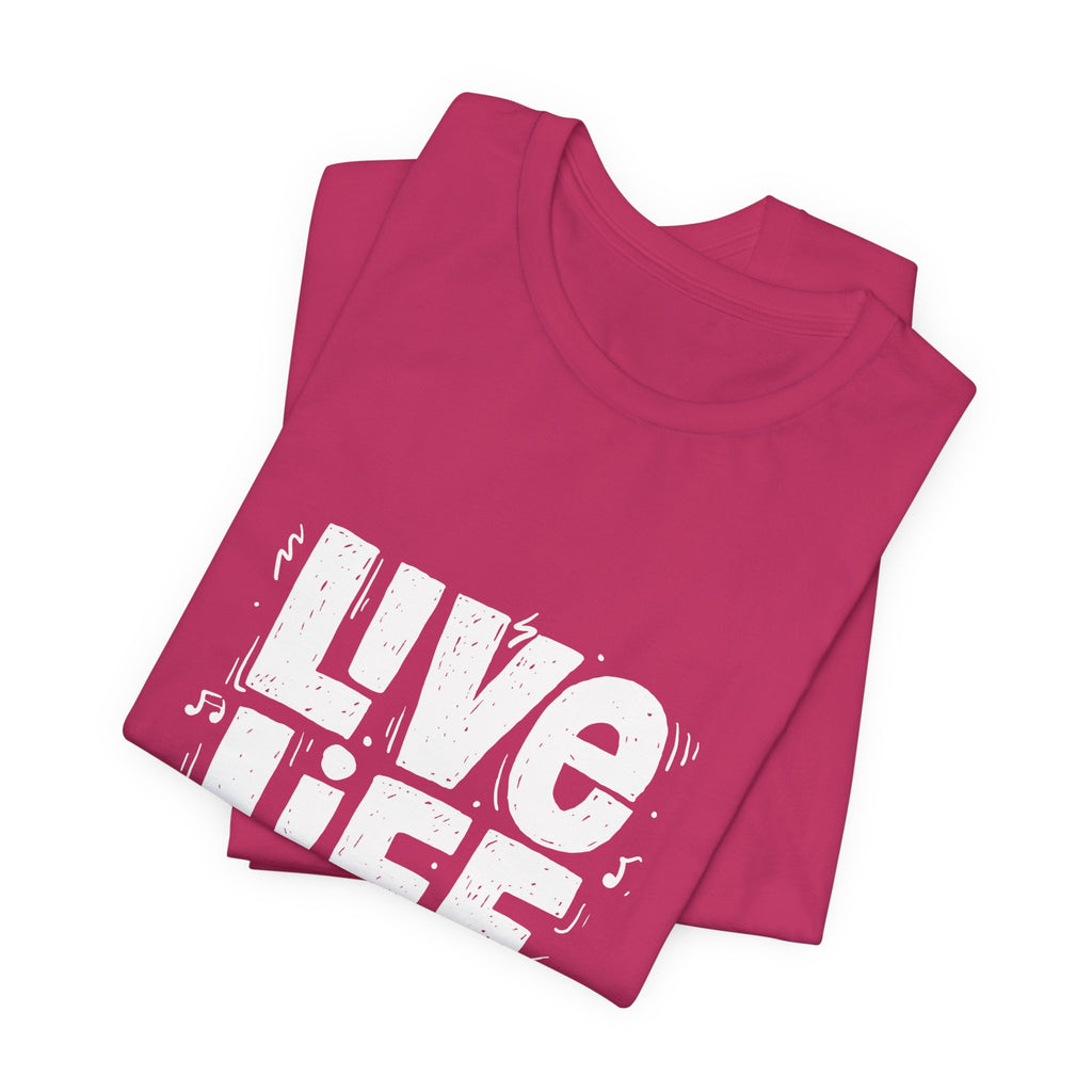Live Life Loud Graphic Tee – Bold Inspirational Music Festival Shirt