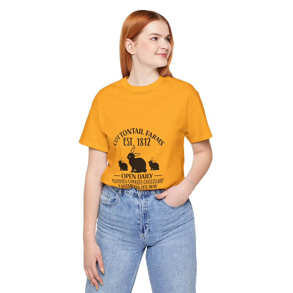 Easter Bunny Farm T-Shirt — "Cottontail Farms Est. 1812" Vintage Easter Tee