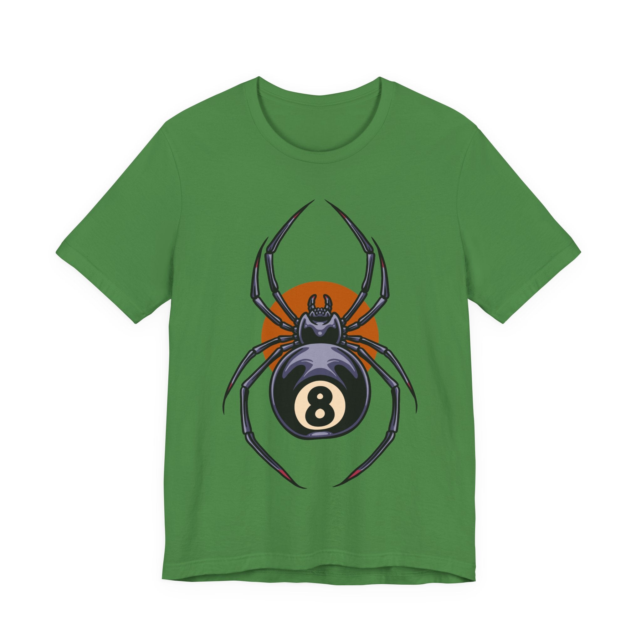 8-Ball Spider Graphic Tee — Pool Player & Halloween Spider T-Shirt